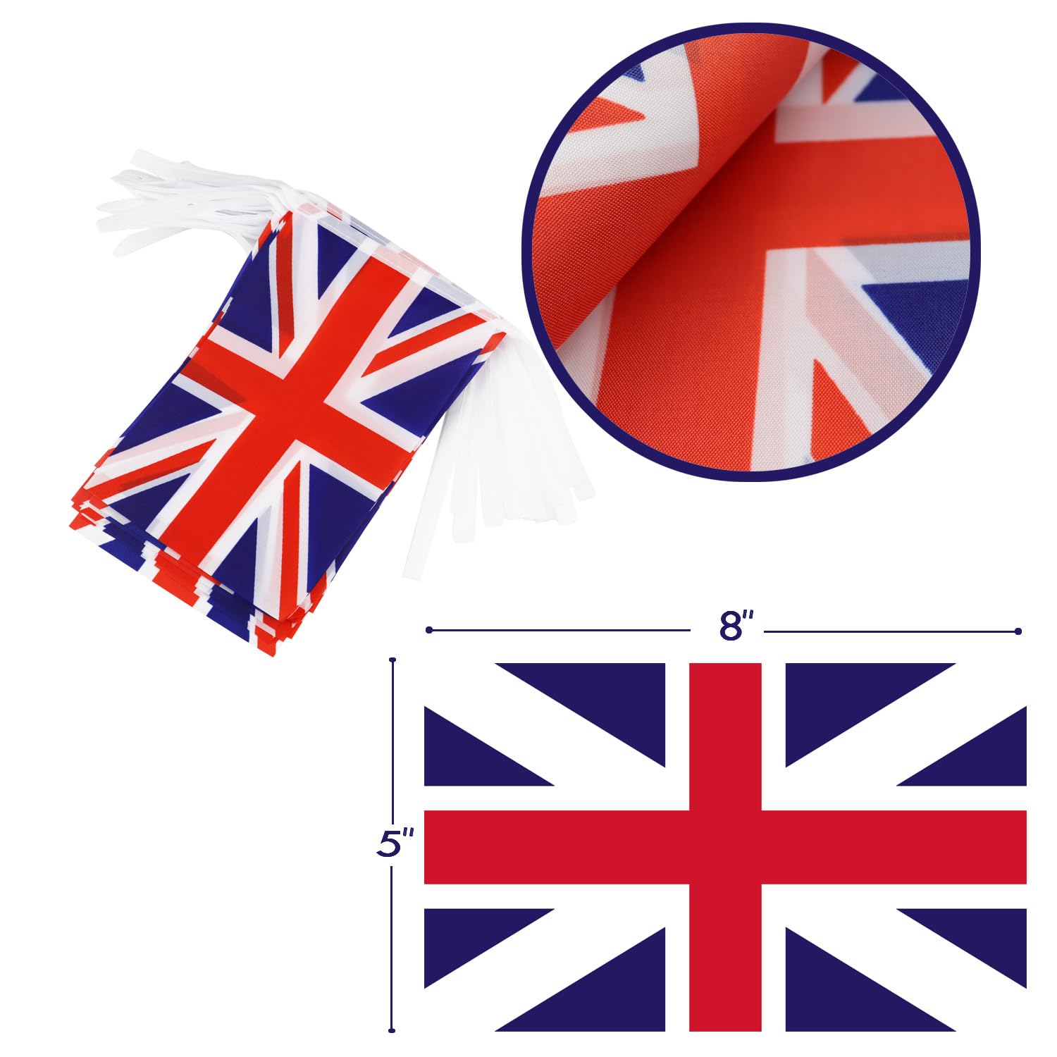 Uk United Kingdom String Flag Pennant Banner - 38 Flags, 42 Feet Small Mini British Flags Bunting Banner For Country Decoration,