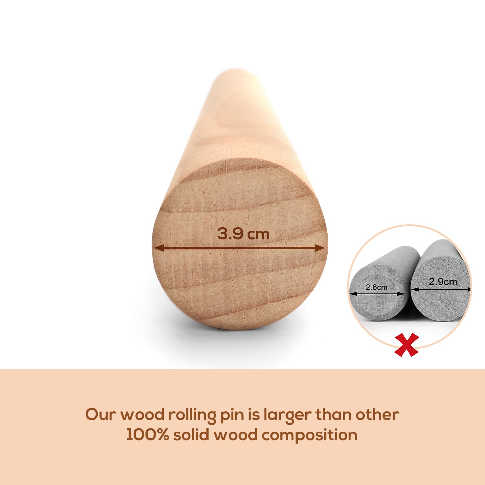 Adjustable Wood Rolling Pin With Thickness Rings For Baking -Non Stick Wooden Dough Roller Pin With Spacer Bands For Cookie,Pie