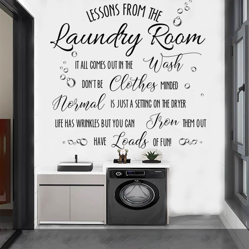 Laundry Room Decal Quote Lessons From The Laundry Room Wall Sticker Laundry Room Vinyl Wall Decal Wash Dry Vinyl Laundry Sticker