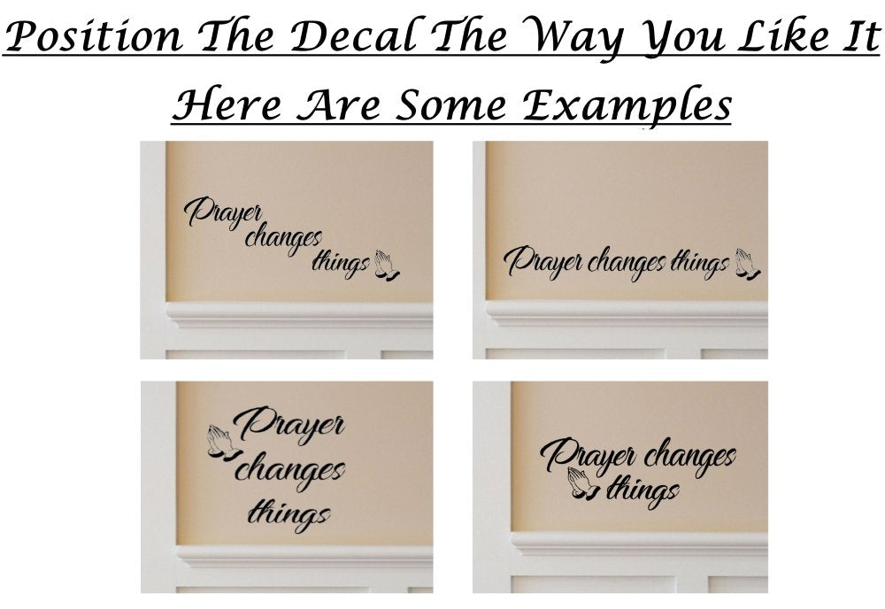 Berryzilla Prayer Changes Things Decal Motivational Inspirational Quote Wall Sticker Decoration Decor