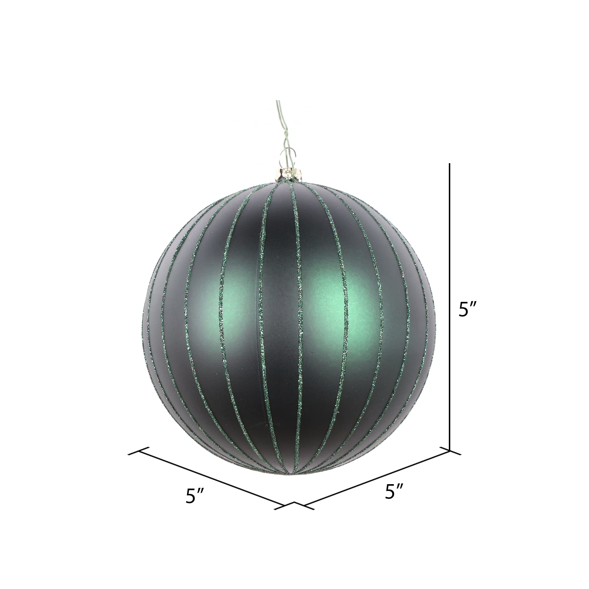 Vickerman 5 Midnight Green Matte Glitter Ball Christmas Ornament. Includes 4 Pieces per Bag.