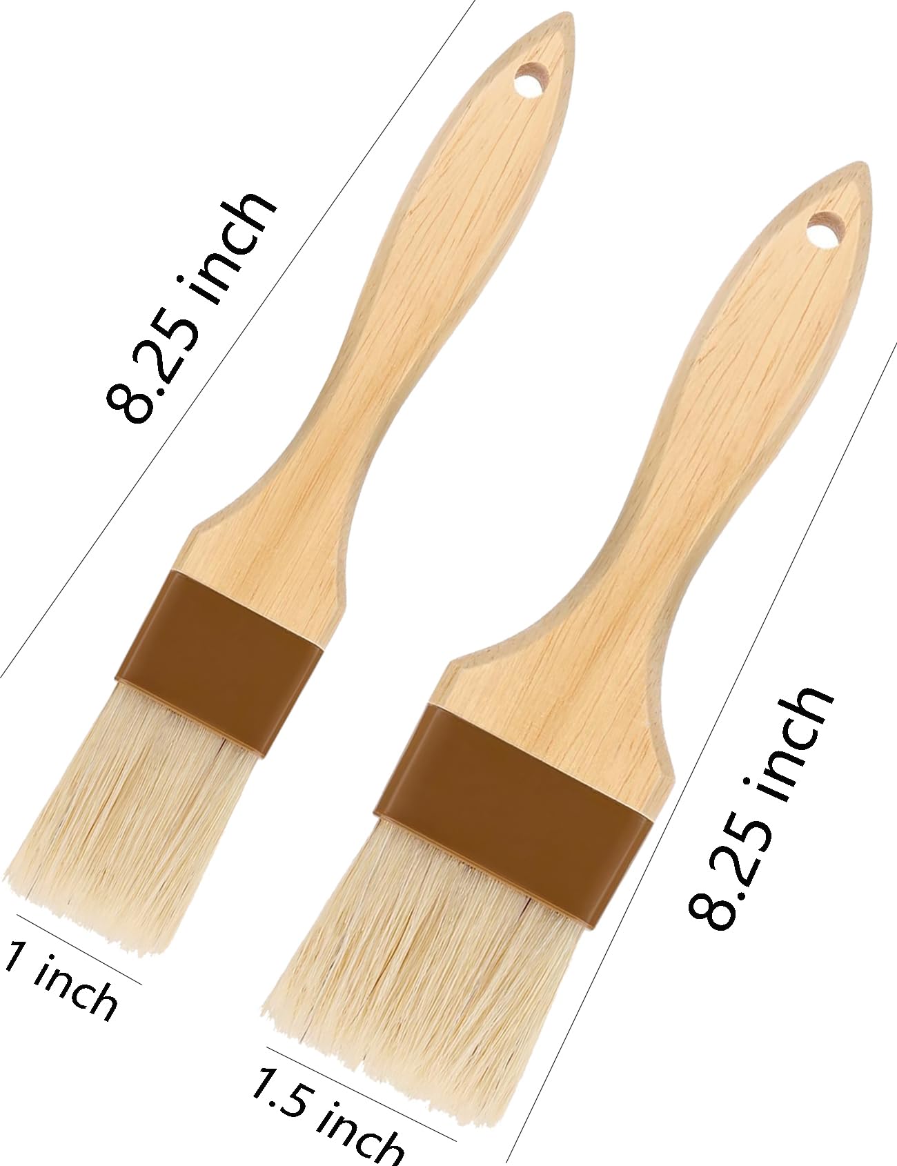 Pastry Brush,Basting Brush For Cooking,Natural Bristle Bbq Brush For Oil & Sauce,Wooden Handle Food Brush For Baking,Easy Clean