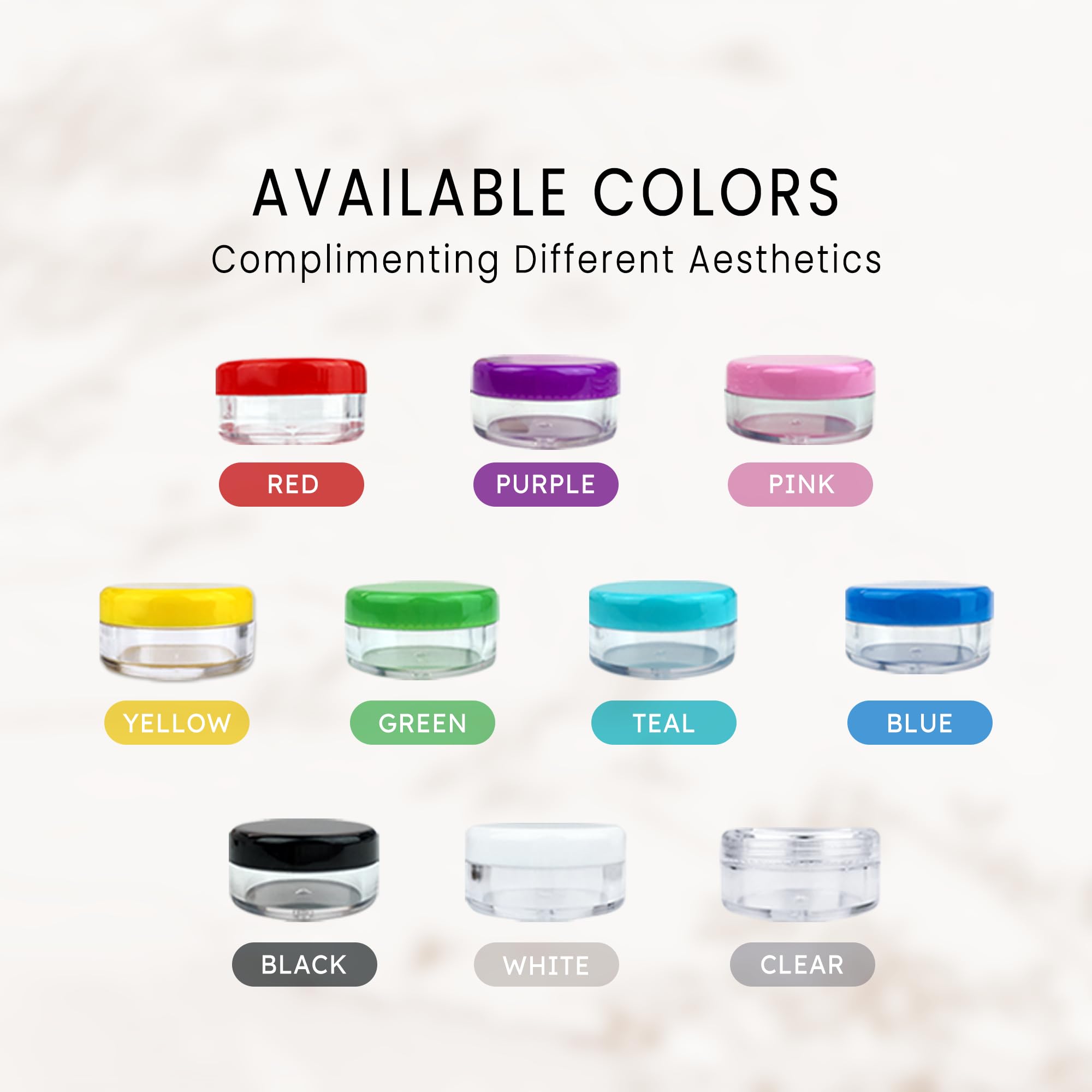 (Quantity: 200 Pieces) Beauticom 5G/5ML Round Clear Jars with Screw Cap Lid BPA Free