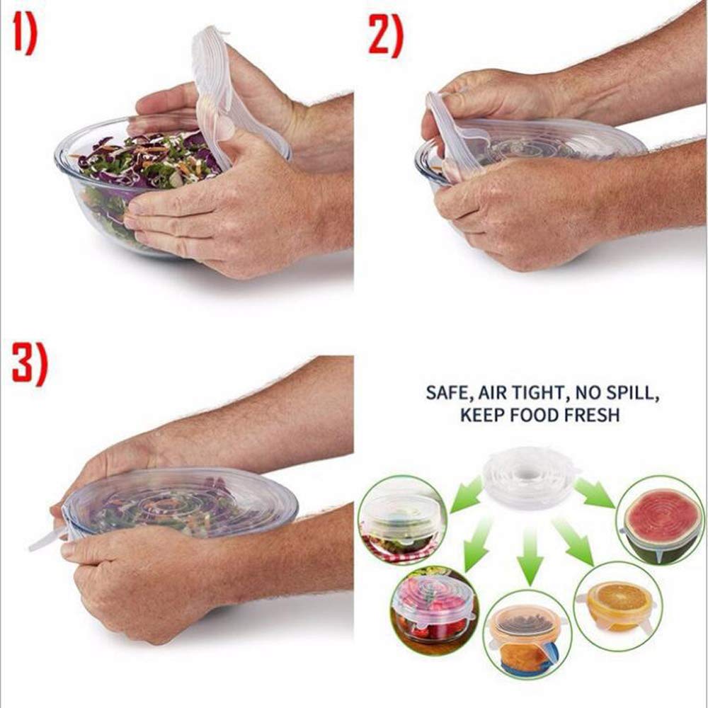Hg Hgrope Silicone Stretch Reusable Durable And Expandable Lids, White