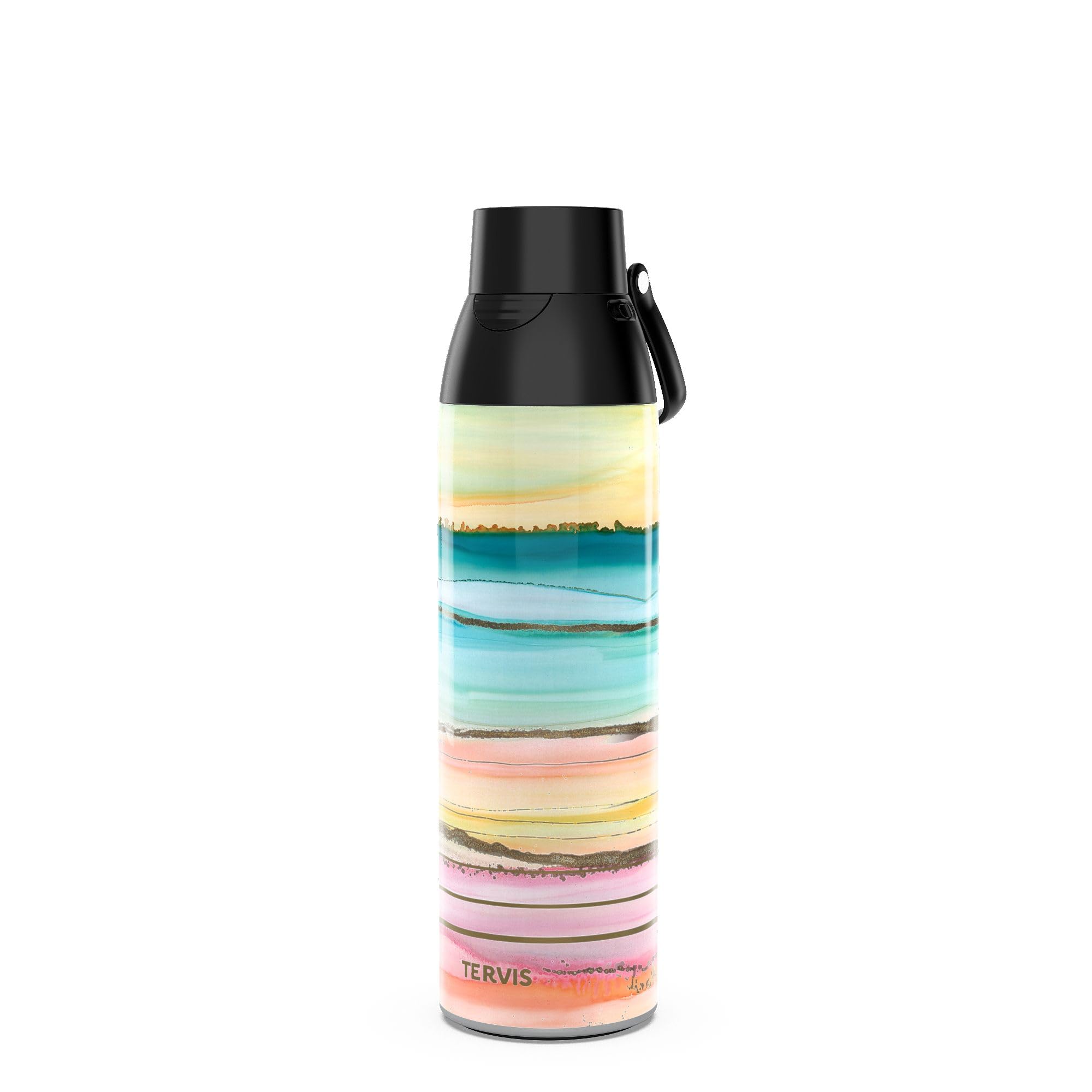 Tervis Venture Water Bottle Inkreel - Colorburst Triple Insulated Tumbler Travel Cup Keeps Drinks Cold & Hot, 26oz, Stainless St