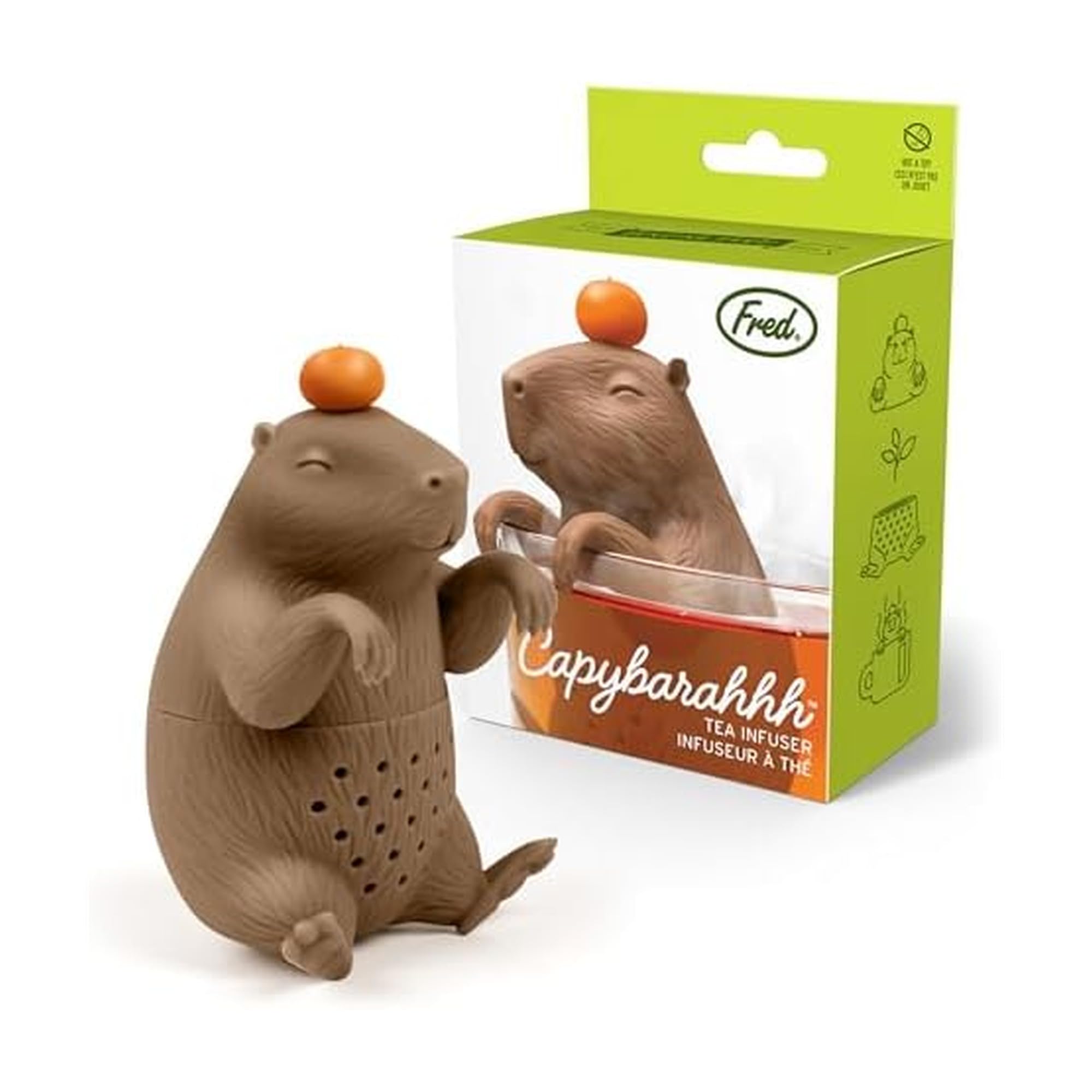 Genuine Fred CAPYBARAHHH Tea Infuser, Cute Capybara Design- For Loose Leaf Tea, Flexible, Easy to Clean Silicone, Fun Gift for T