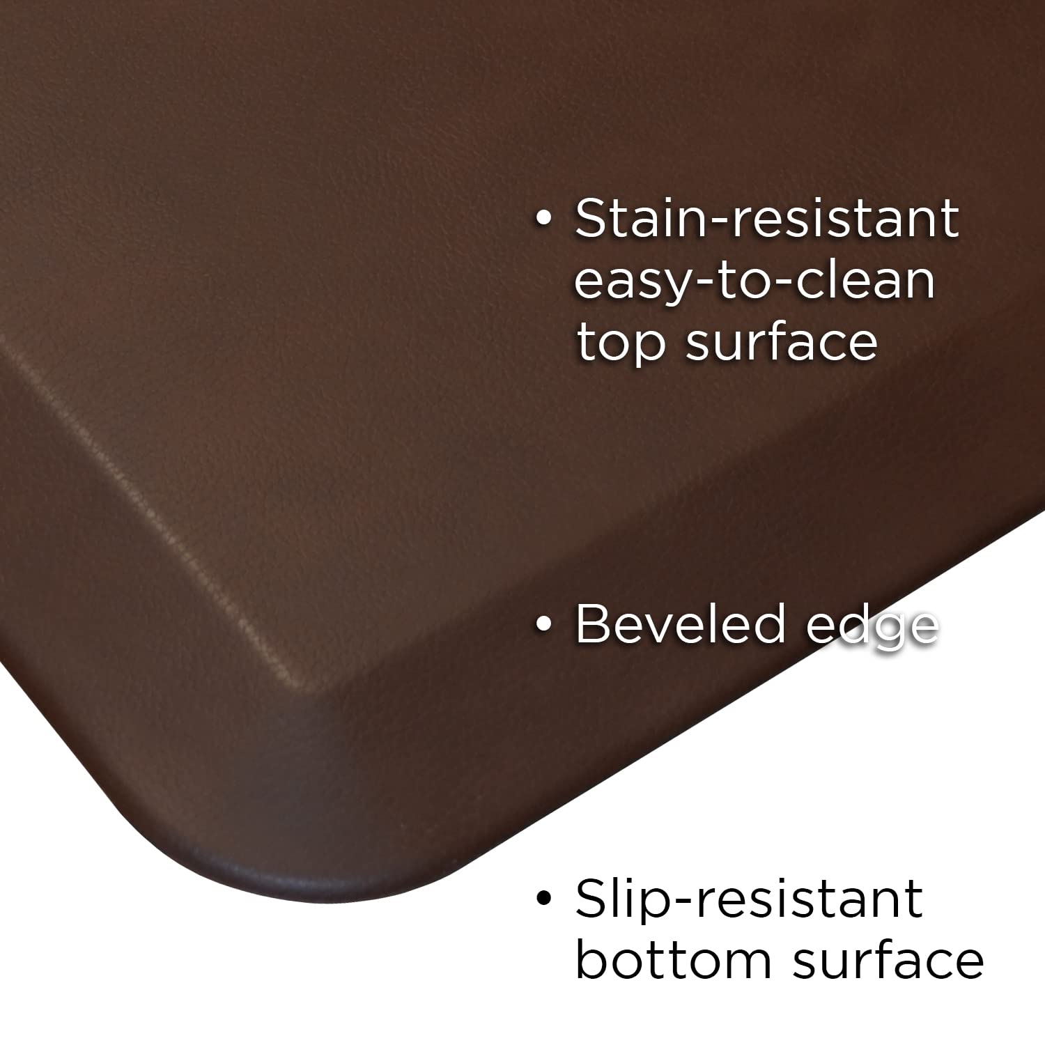 Gelpro Anti-Fatigue Designer Comfort Kitchen Floor Mat, 20X32   , Leather Grain Truffle Stain Resistant Surface With 3/4    Thic