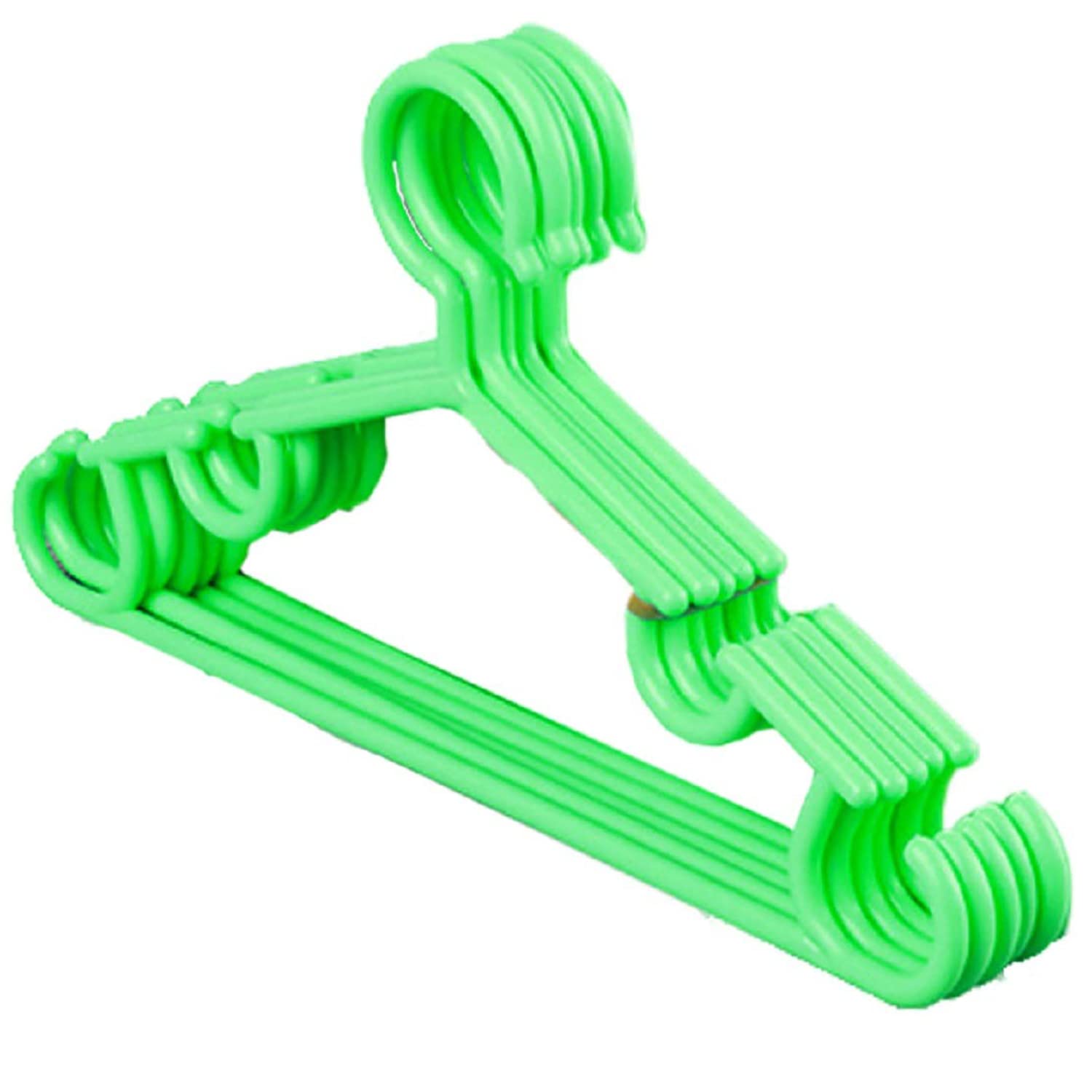 Kuber Industries Anti-Slip Baby Clothes Hanger|Heavy-Duty Plastic Baby Hanger|Hangers For Wardrobe, Closet|Pack Of 5 (Green)