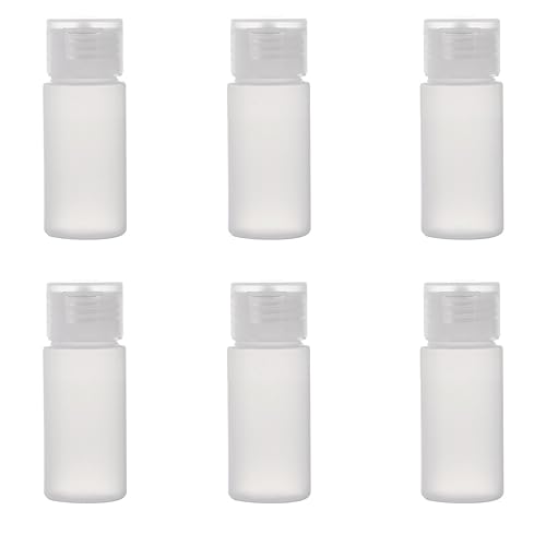 ALINK Travel Size Plastic Empty Toiletry Bottles  30ml (1 oz) Pack of 6 Liquid Containers with Labels