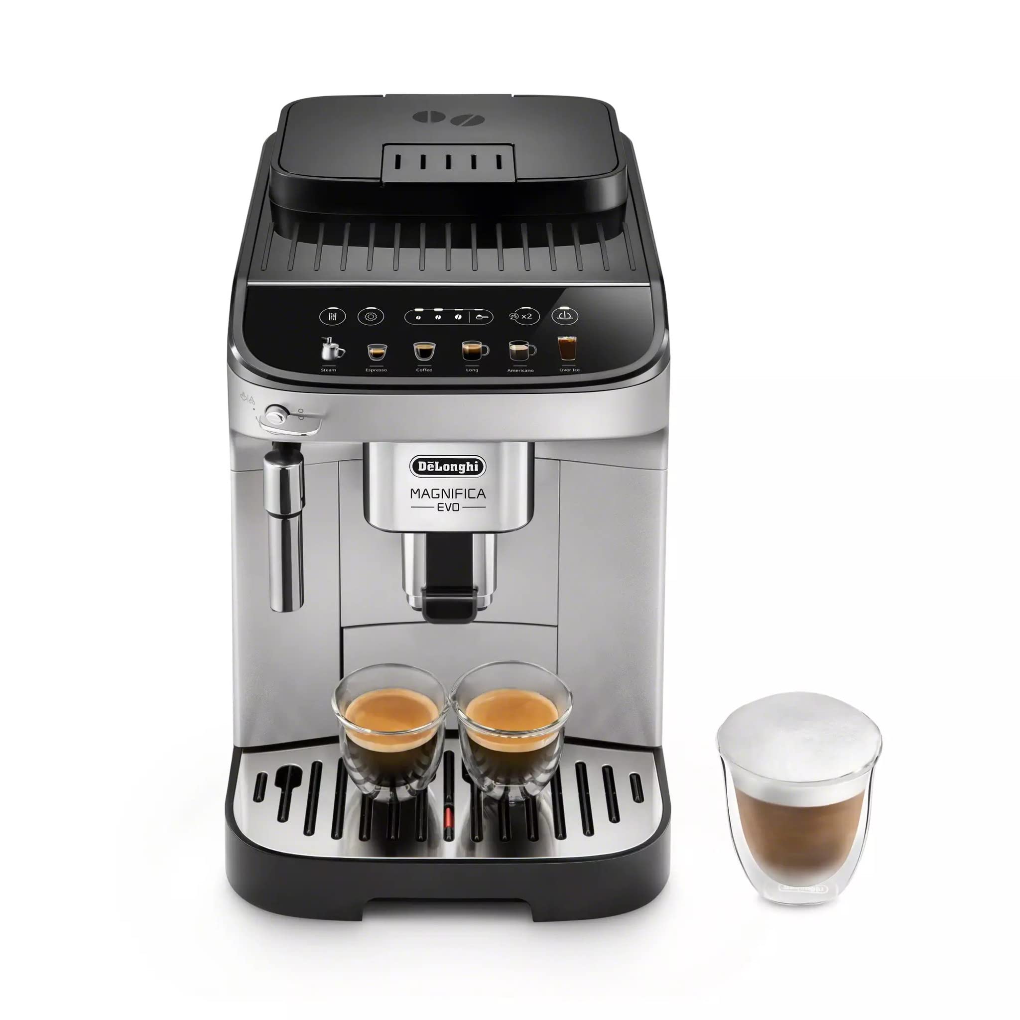 De'Longhi Magnifica Evo, Fully Automatic Machine Bean To Cup Espresso Cappuccino And Iced Coffee Maker, Colored Touch Display, B