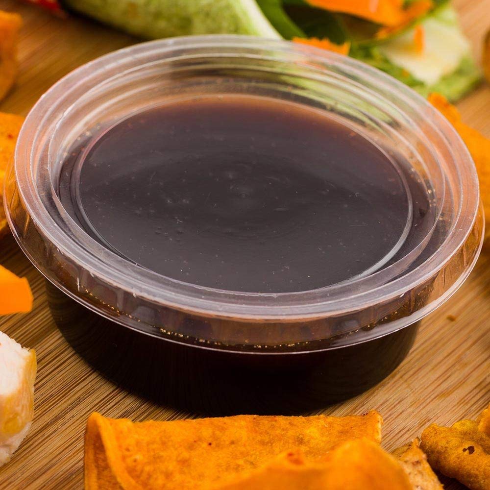 Restaurantware Lids Only: Basic Nature Sauce Cup Lids 100 Plastic Condiment Cup Lids - Compatible With Portion Cup Lids Disposab