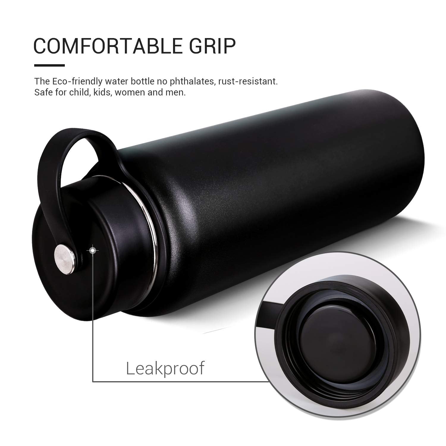 S.Y Home&Outdoor Insulated Water Bottle Wide Mouth Stainless Steel Vacuum Insulated Travel Sports Water Bottle, Bpa Free, Waterp