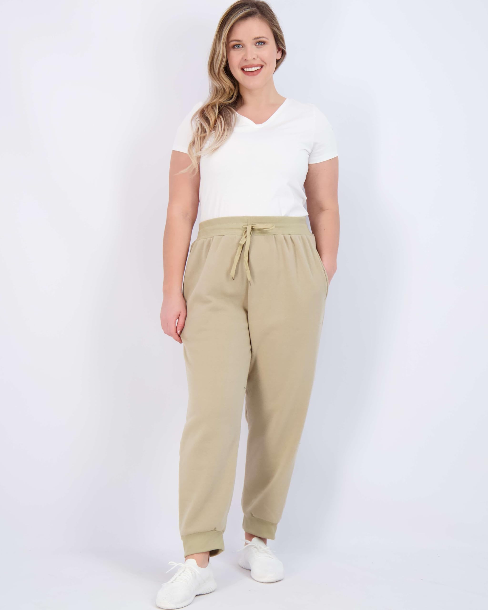 3 Pack: Womenas Plus Size Just My Fleece Jogger Running Bottoms Comfortable French Terry Running Sports Soft Yoga Pajama Lounge