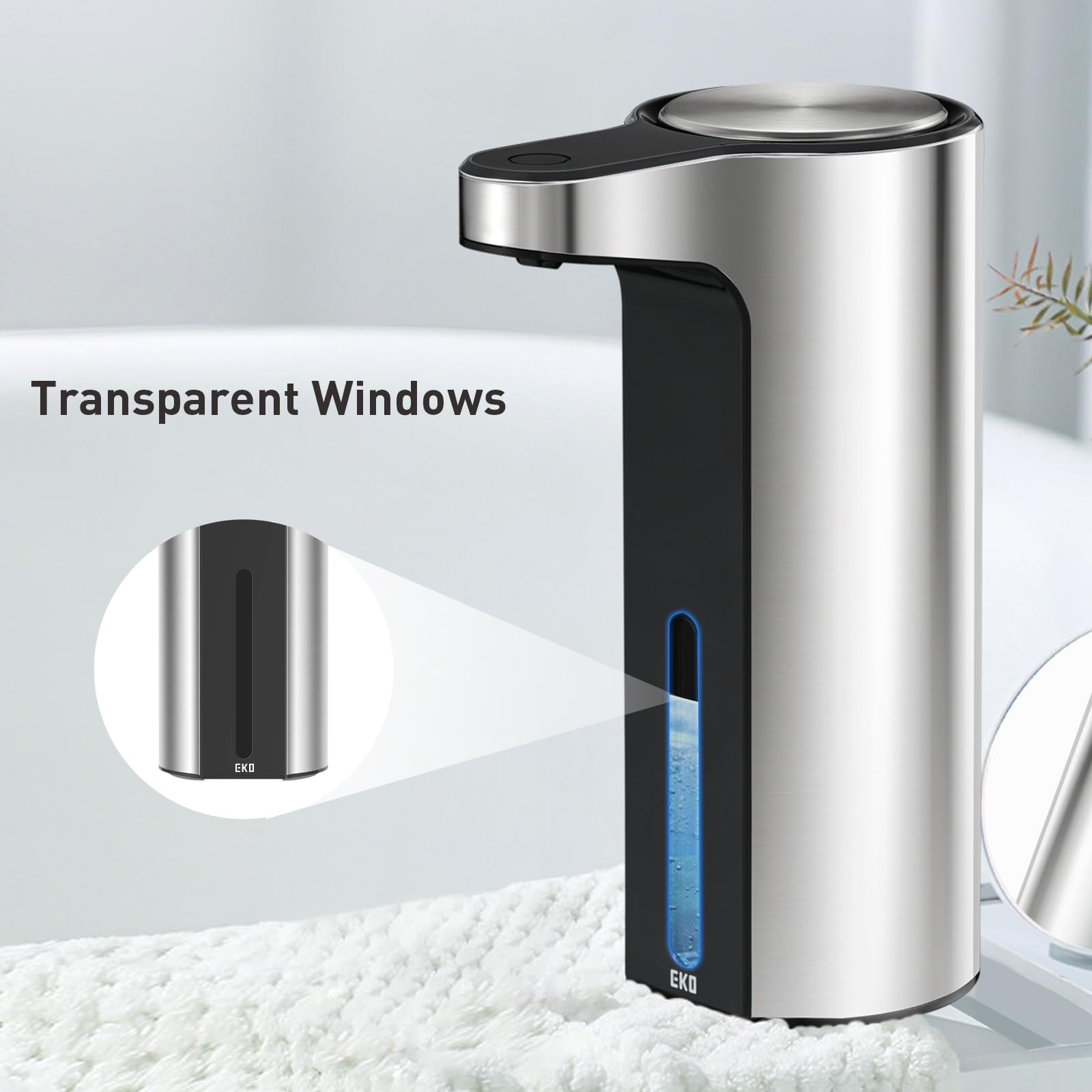 Eko Aroma Touchless Automatic Soap Dispenser For Kitchen And Bathroom, Liquid Hand Soap Dispenser, Water-Resistant And Rechargea