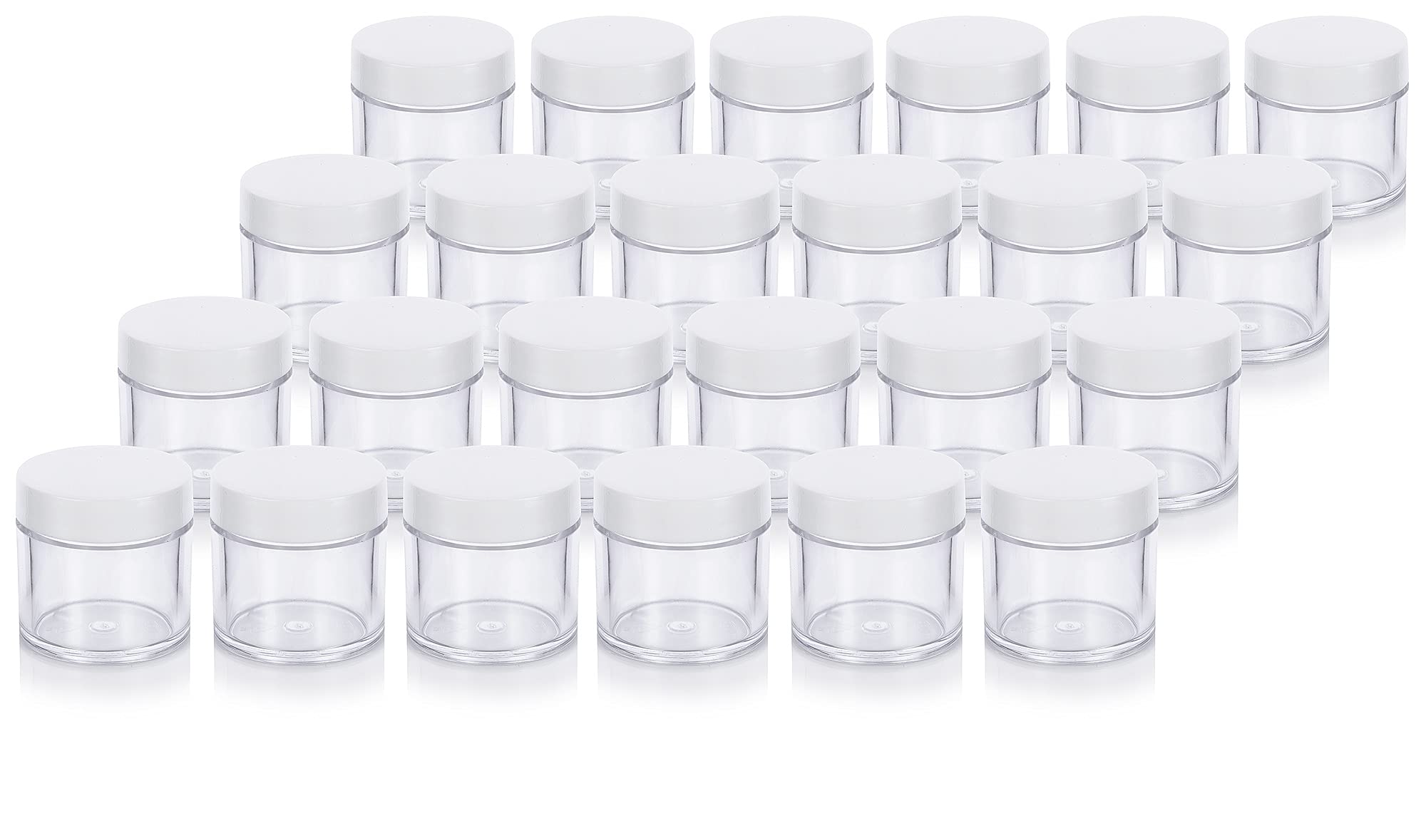 1 Oz Clear Acrylic Thick Wall Jar With White Foam Lined Lid (24 Pack)