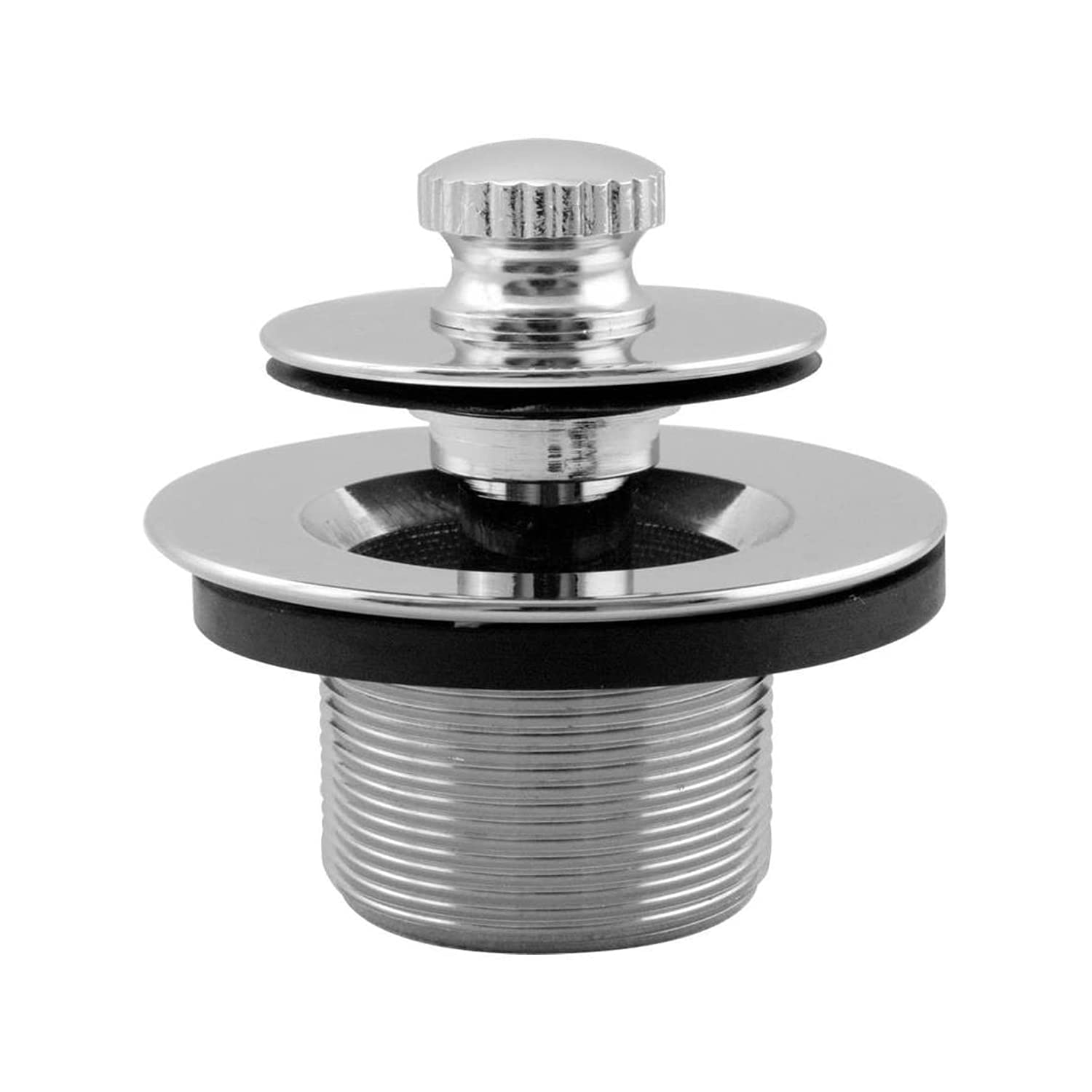 Westbrass 1-1/4'' NPSM (1-5/8''-16 UNC-2A) Fine Thread Twist & Close Bath Drain Plug  Polished Chrome  79438CP-F