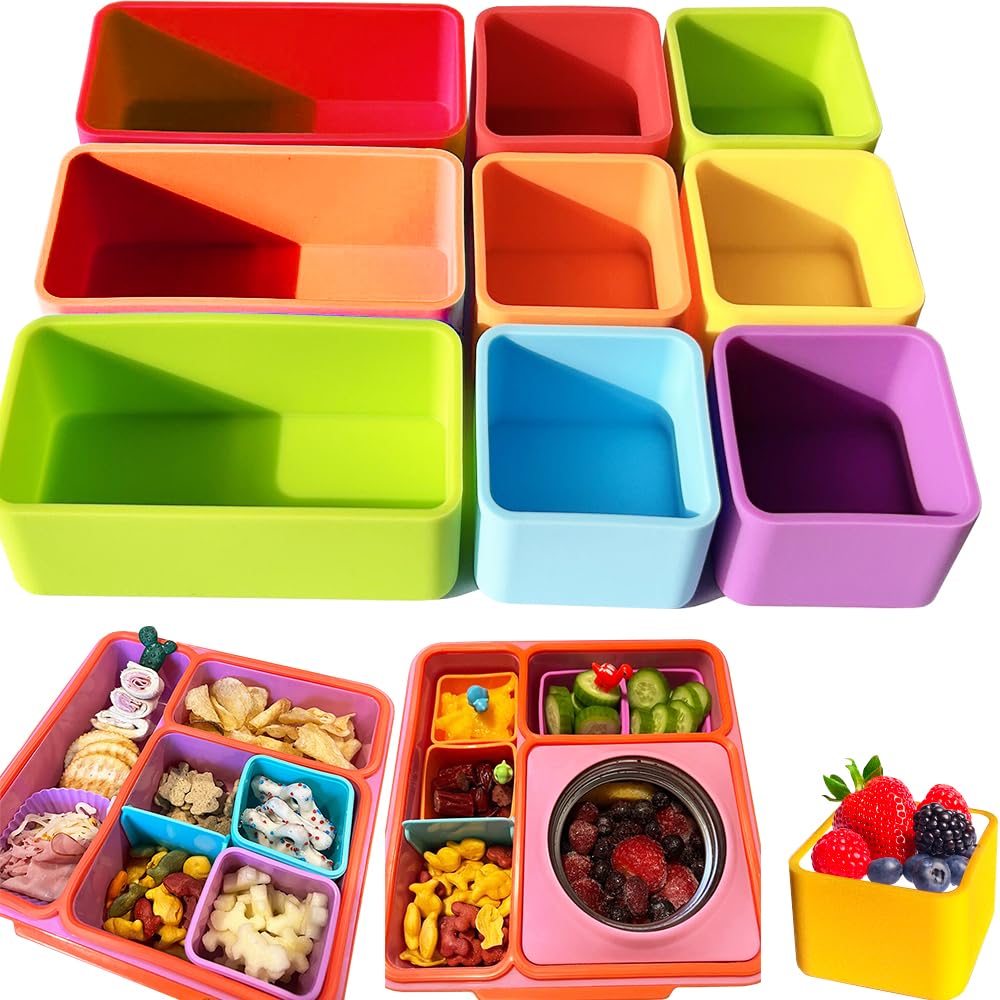 IELEK Silicone Lunch Box Dividers Reusable NonToxic, BPA Free, Dishwasher Safe Bento Box Accessories Lunch Box Dividers