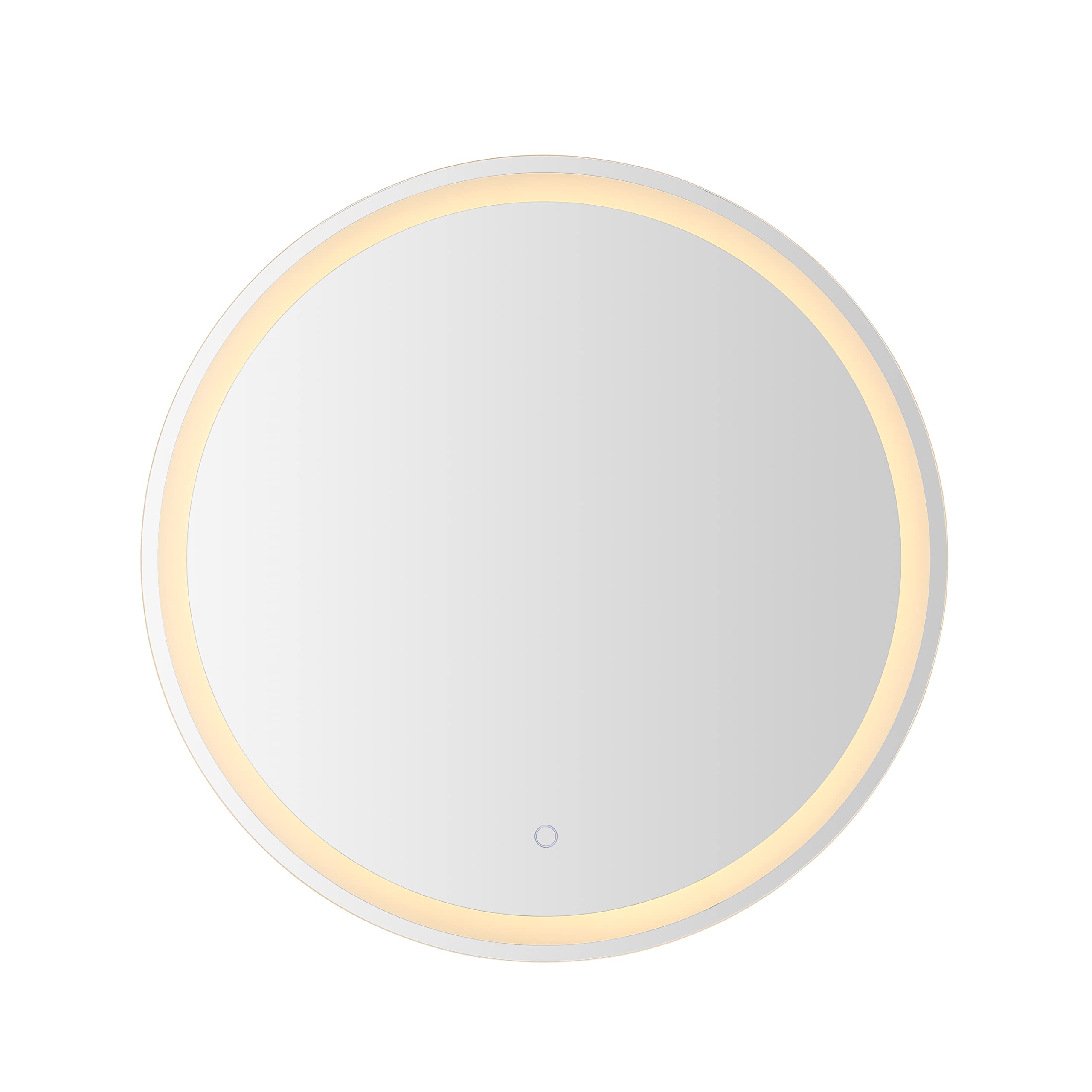 JONATHAN Y MIR101A-27R Dane 27'' Round Frameless Anti-Fog Aluminum Front/Back-lit Tri-Color LED Bathroom Vanity Mirror with Smart Touch Control  White  27'' high x 27'' Wide x 1.25'' deep