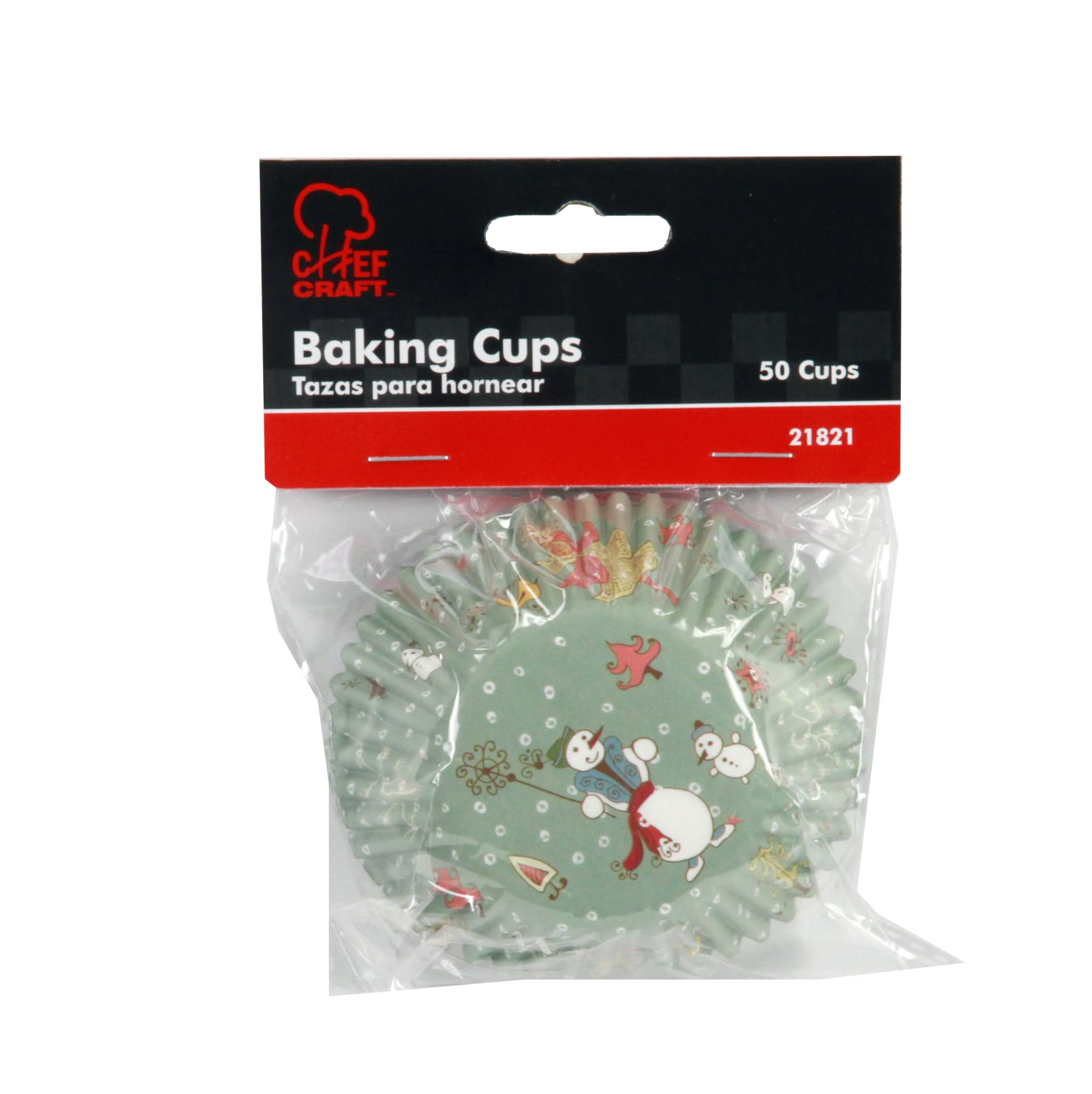 Chef Craft Paper Patterned Cupcake Liners  50 count  Green/Red/White