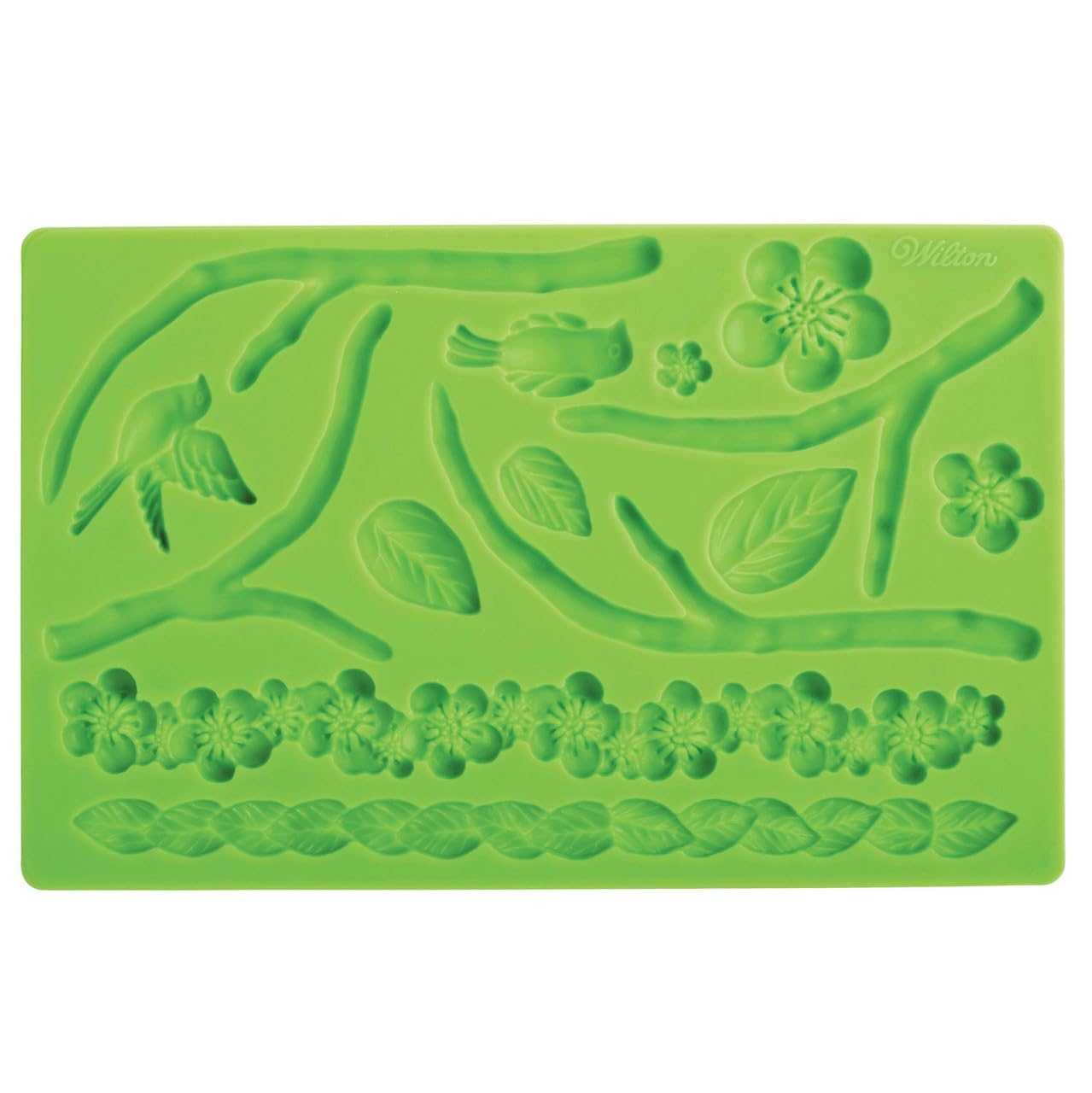Wilton Silicone Nature Designs Fondant And Gum Paste Mold - Cake Decorating Supplies, Green