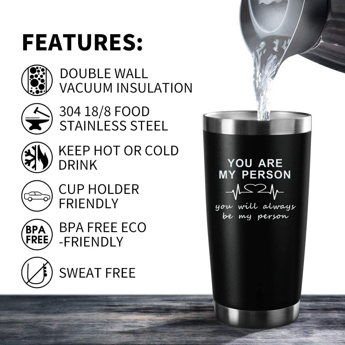 Athand Grey'S Anatomy Merch 20Oz Tumbler With Straw & Lid - You Are My Person,Greys Anatomy Gifts,Insulated Stainless Steel Tumb