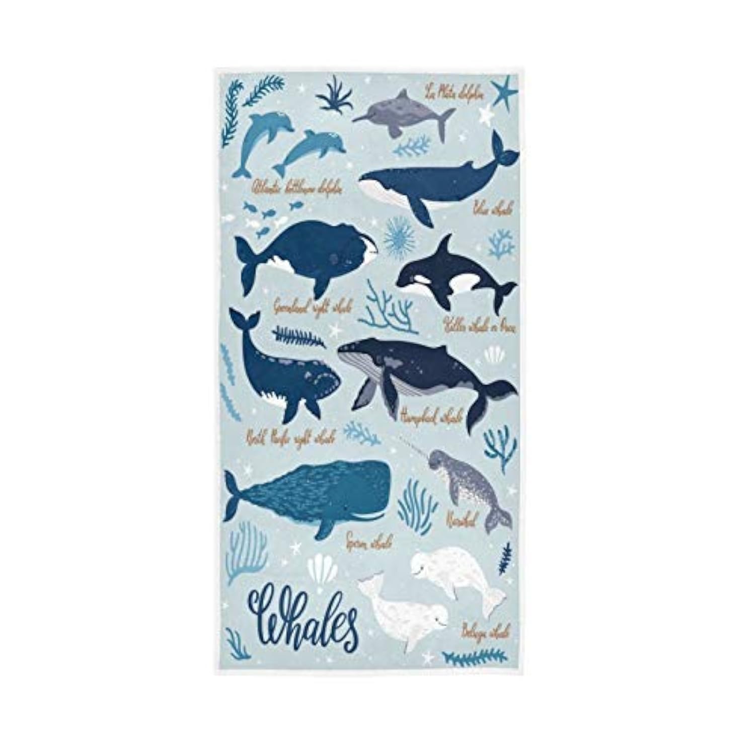 Qugrl Whales Guest Hand Towels For Bathroom Ocean Sea Kitchen Dish Towel Multipurpose Soft Quality Premium Fingertip Bath Towel
