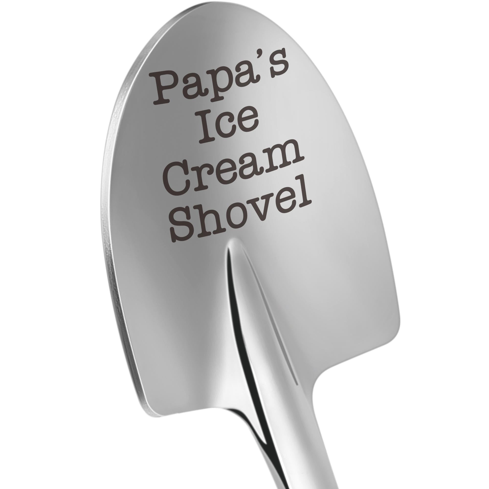 Papa Grandpa Gifts for Birthday Fathers Day Funny Dad? Ice Cream Shovel Spoon Presents for Grandfather Pops Daddy Father Step Da