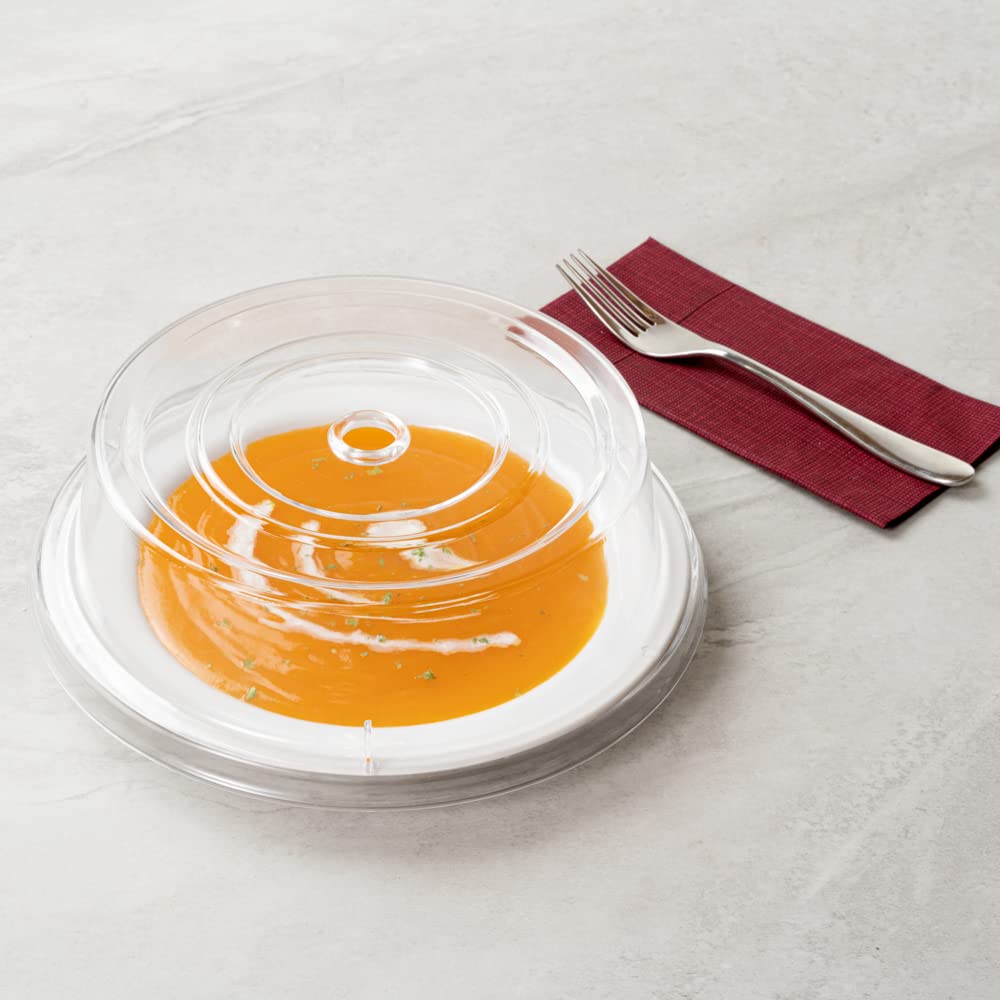 Restaurantware Cater Tek 10.2 Inch Polycarbonate Plate Covers 10 Shatterproof Dish Covers - Dishwashable For 10-Inch Plates Clea