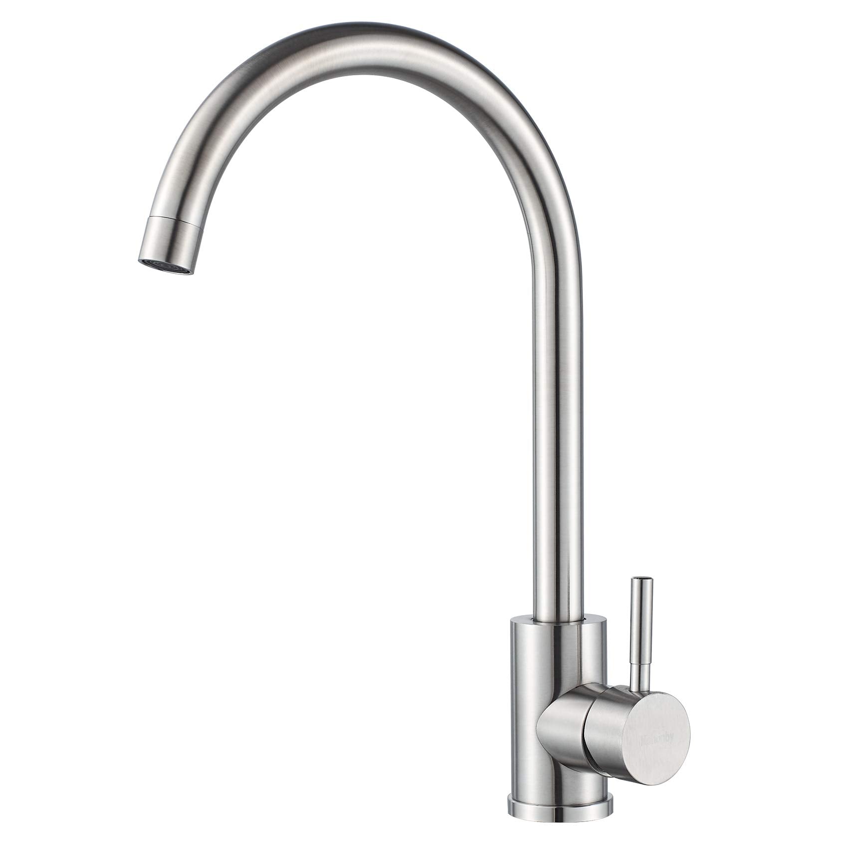 Kohonby Single Handle High Arc Kitchen Faucet Stainless Steel Brushed Nickel,Commercial Single Hole Kitchen Sink Faucet,Modern O