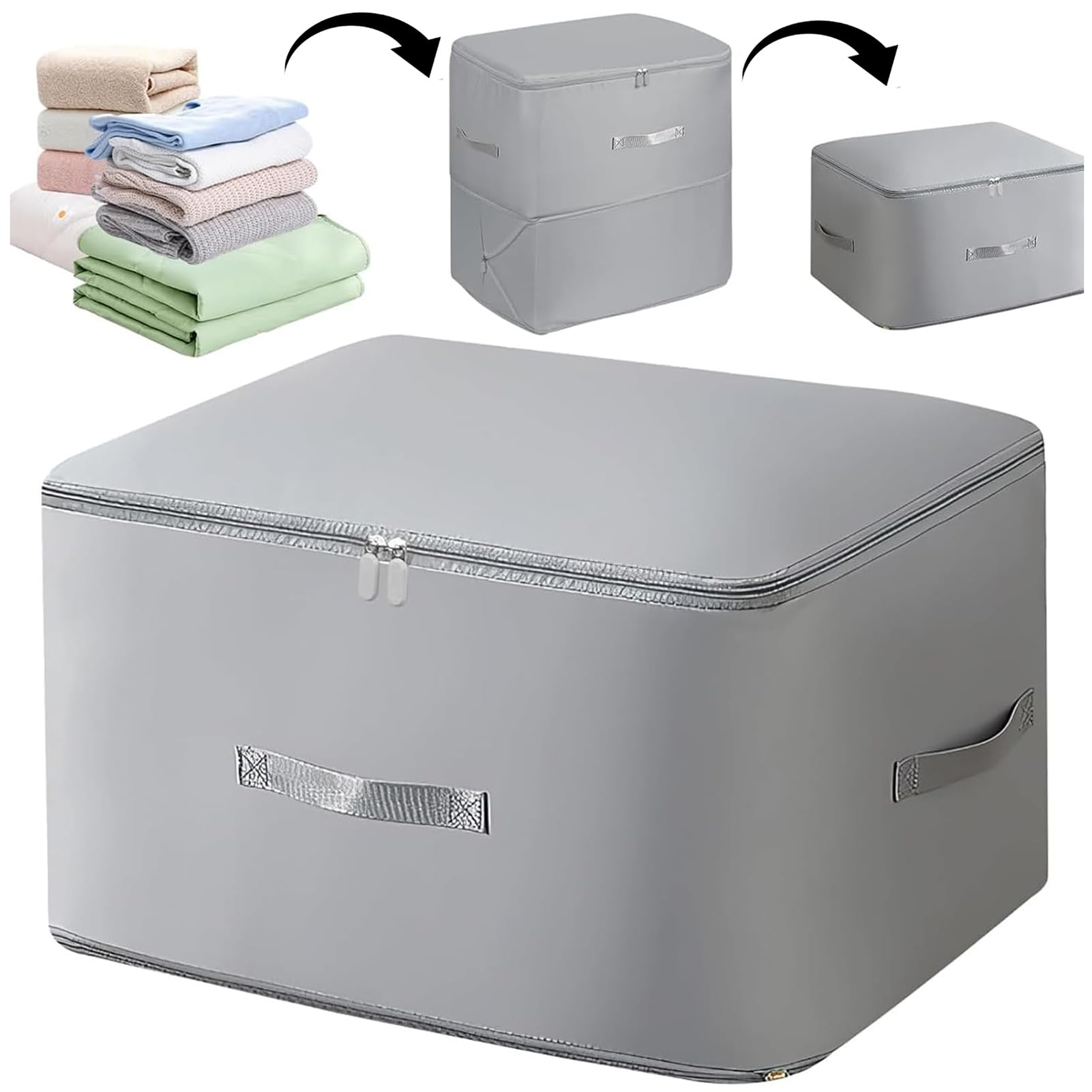 Ultra Space Saving Self Compression Organizer, 2024 New Heavy Duty Moving Bags, Large Capacity Quilt Compression Storage Bag Wit