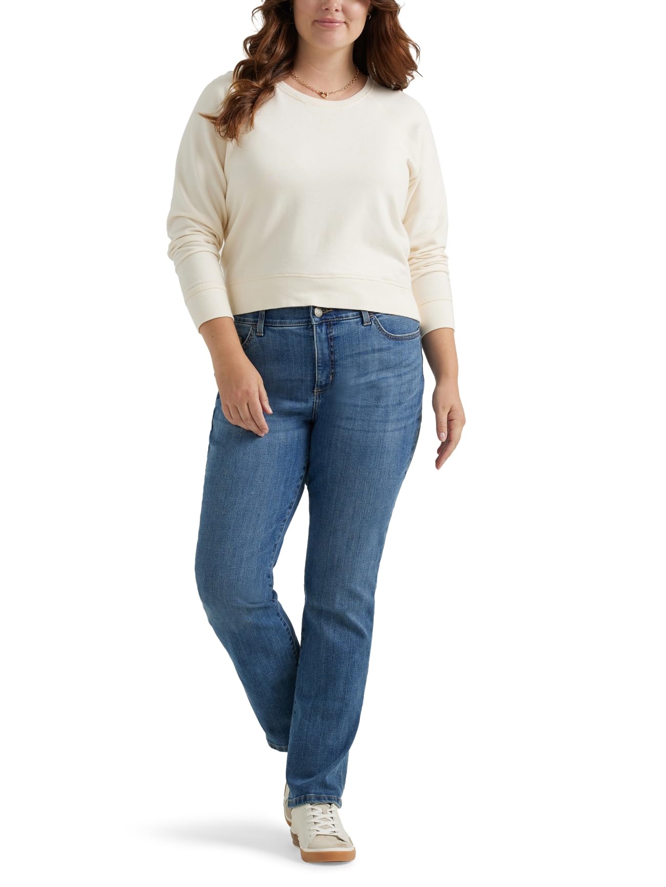 Lee Womens Size Flex Motion Regular Fit Straight Leg Jean, Juniper, 26 Plus
