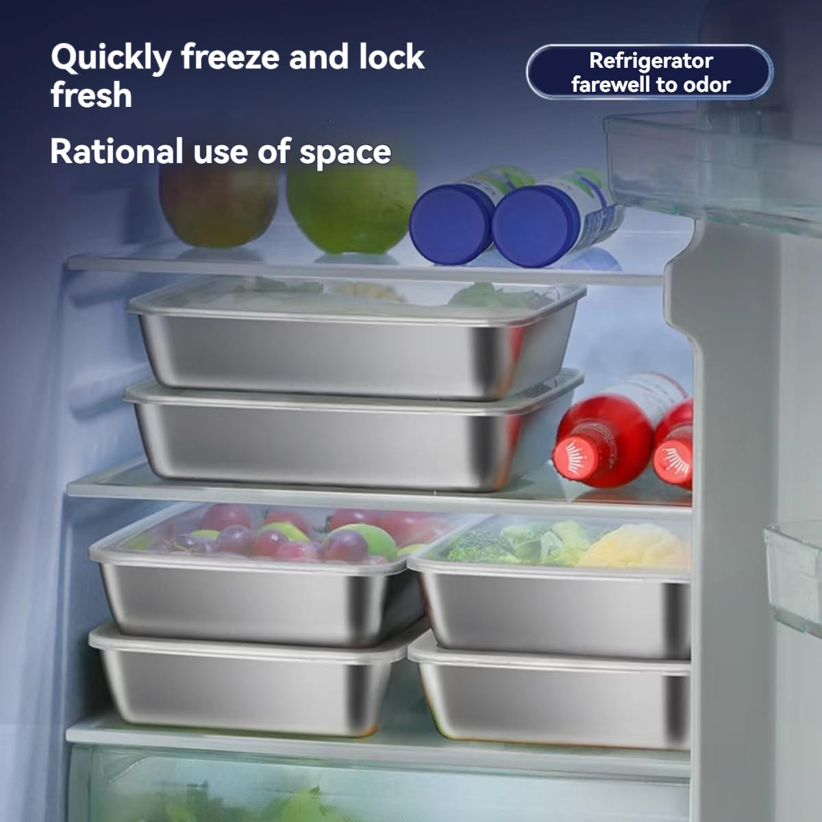 Manhongyu 2Pcs Stainless Steel Meal Prep Containers, Stainless Steel Containers With Lids, Food Storage Containers Airtight, Bpa