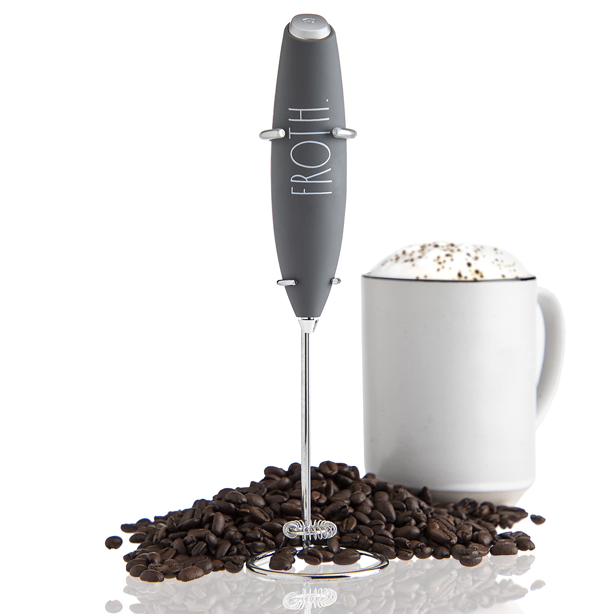 Rae Dunn Milk Frother- Handheld Electric Drink Mixer, Handheld Electric Milk Frother, Coffee Frother, Hand Blender, Frappe Maker