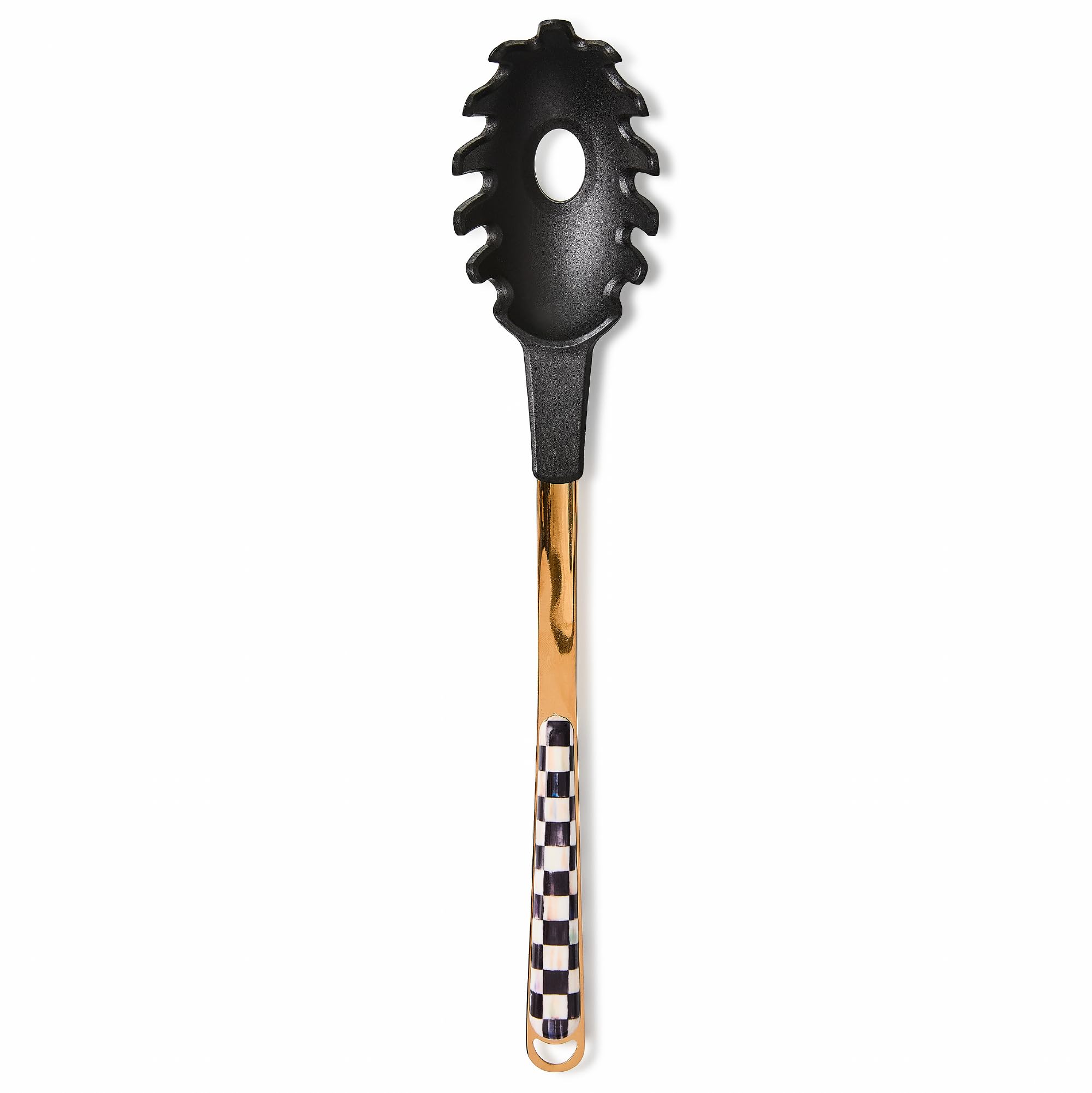MACKENZIECHILDS Silicone Pasta Spoon, BlackandWhite Courtly Check