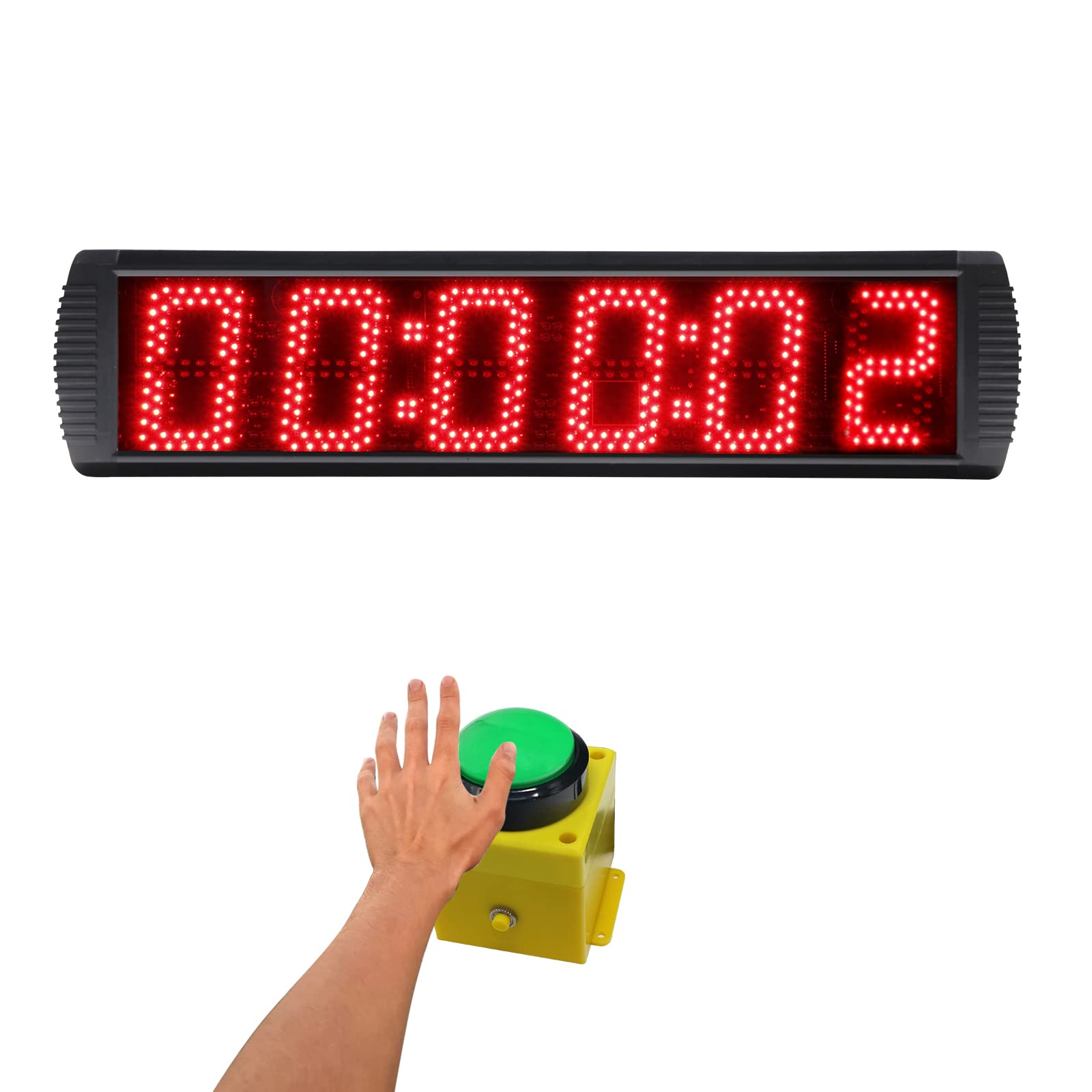 Ganxin 5 Inch 6-Digit Led Race Timing Clock, Running Event Gym Timer Clock For Countdown/Count Up,12/24 Hour Real Time Clock, St