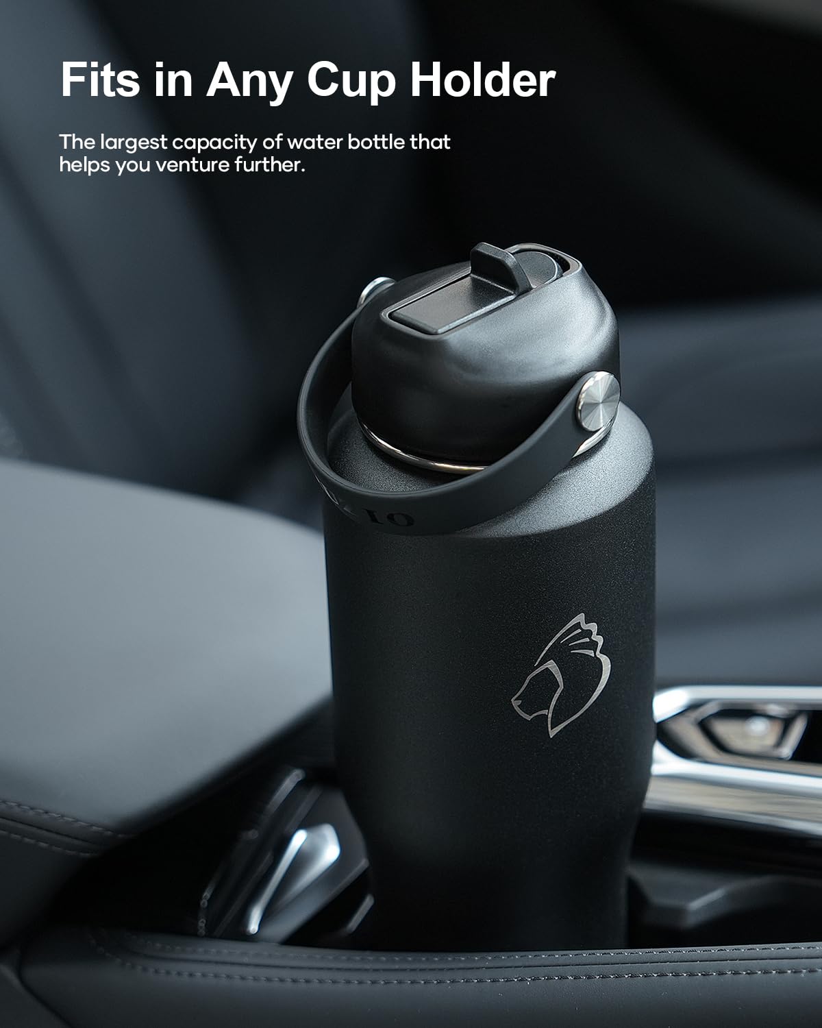 Buzio Insulated Water Bottle Fits In Cupholder, Stainless Steel Tumbler With Straw Lid 32Oz, Leak-Proof Bpa-Free Insulated Water