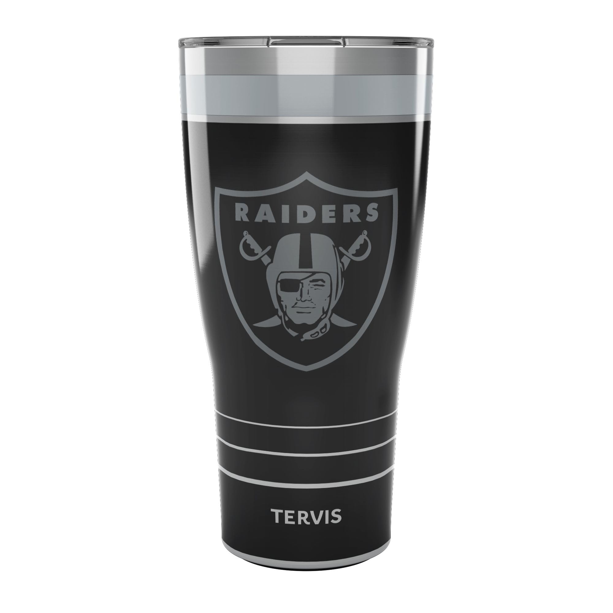 Tervis Traveler NFL Las Vegas Raiders  Night Game Triple Walled Insulated Tumbler Travel Cup Keeps Drinks Cold & Hot, 30oz, Sta