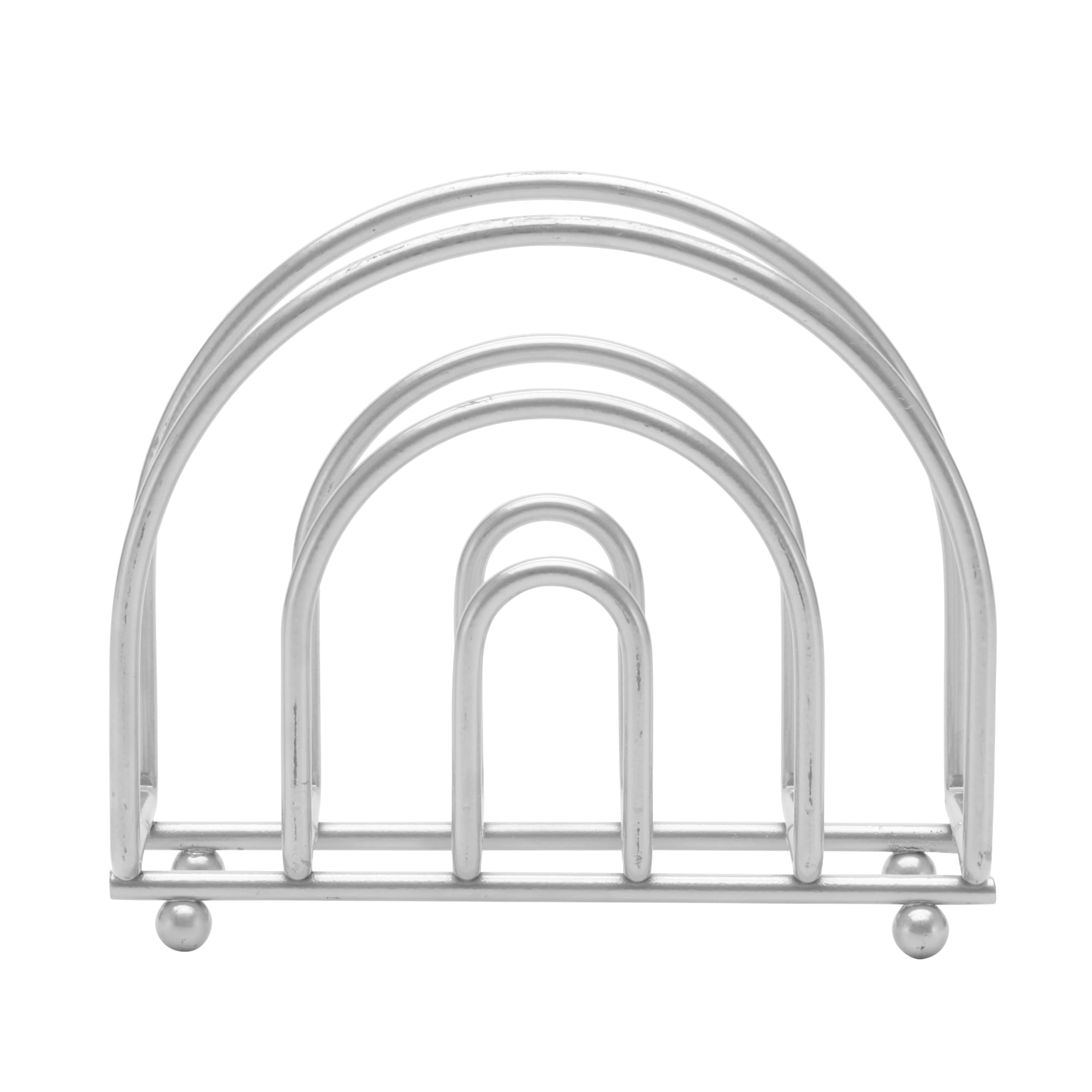 YBM Home Elegant Wire Steel Napkin Holder for Dining Table and Kitchen Countertops, Chrome Design