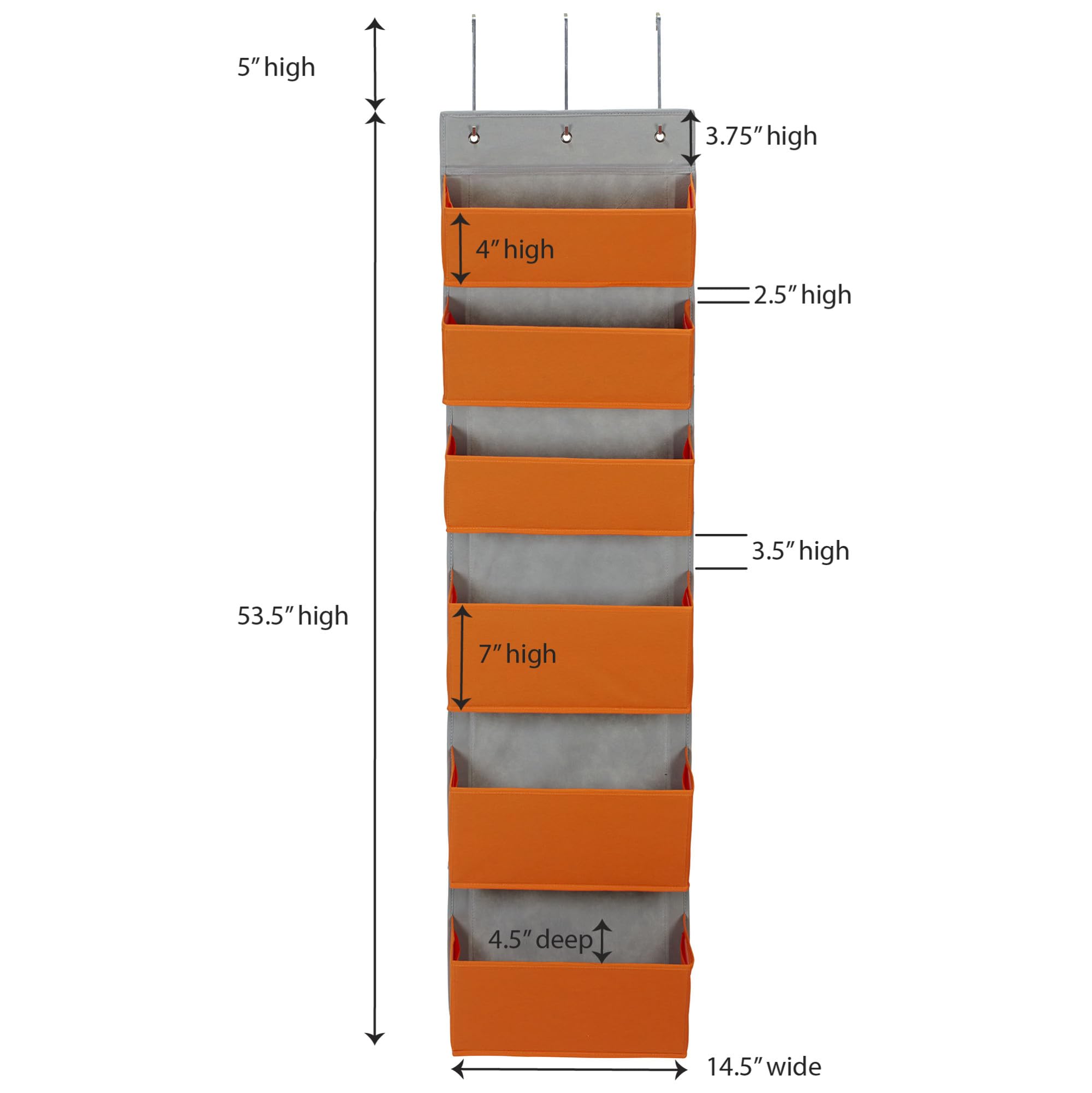 Household Essentials 2168-1 Over-The- Over-The-Door Organizer, Orange