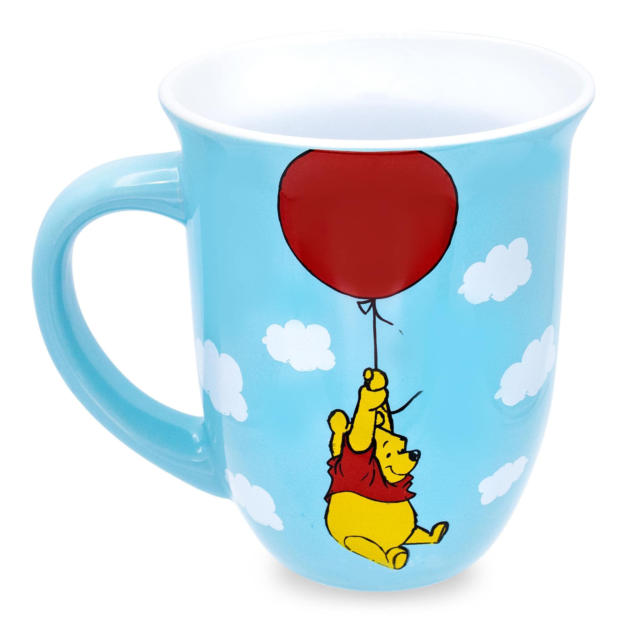 Disney Winnie The Pooh Balloon Float Wide Rim Ceramic Mug  Holds 16 Ounces