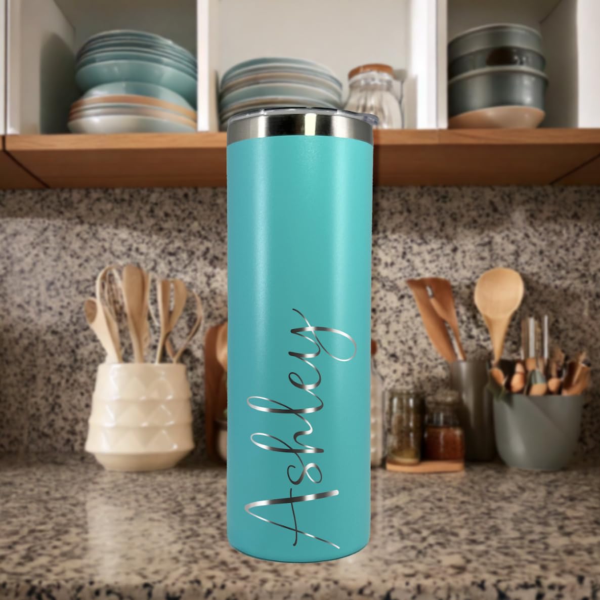 Avito Personalized Tumbler - Laser Engraved - 20 Oz Stainless Steel Skinny Tumbler - Includes Straw And Lid - Vacuum Insulated -