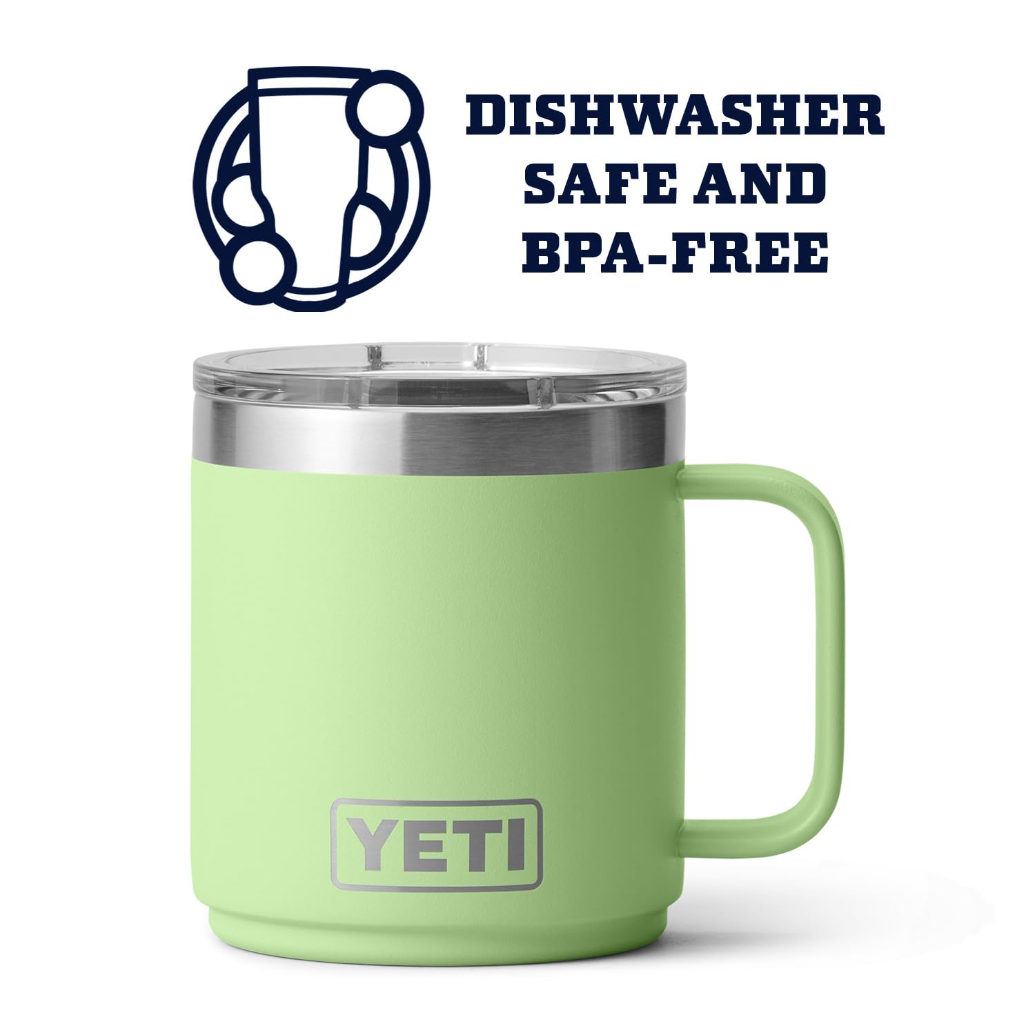 Yeti Rambler 10 Oz Stackable Mug, Vacuum Insulated, Stainless Steel With Magslider Lid, Key Lime