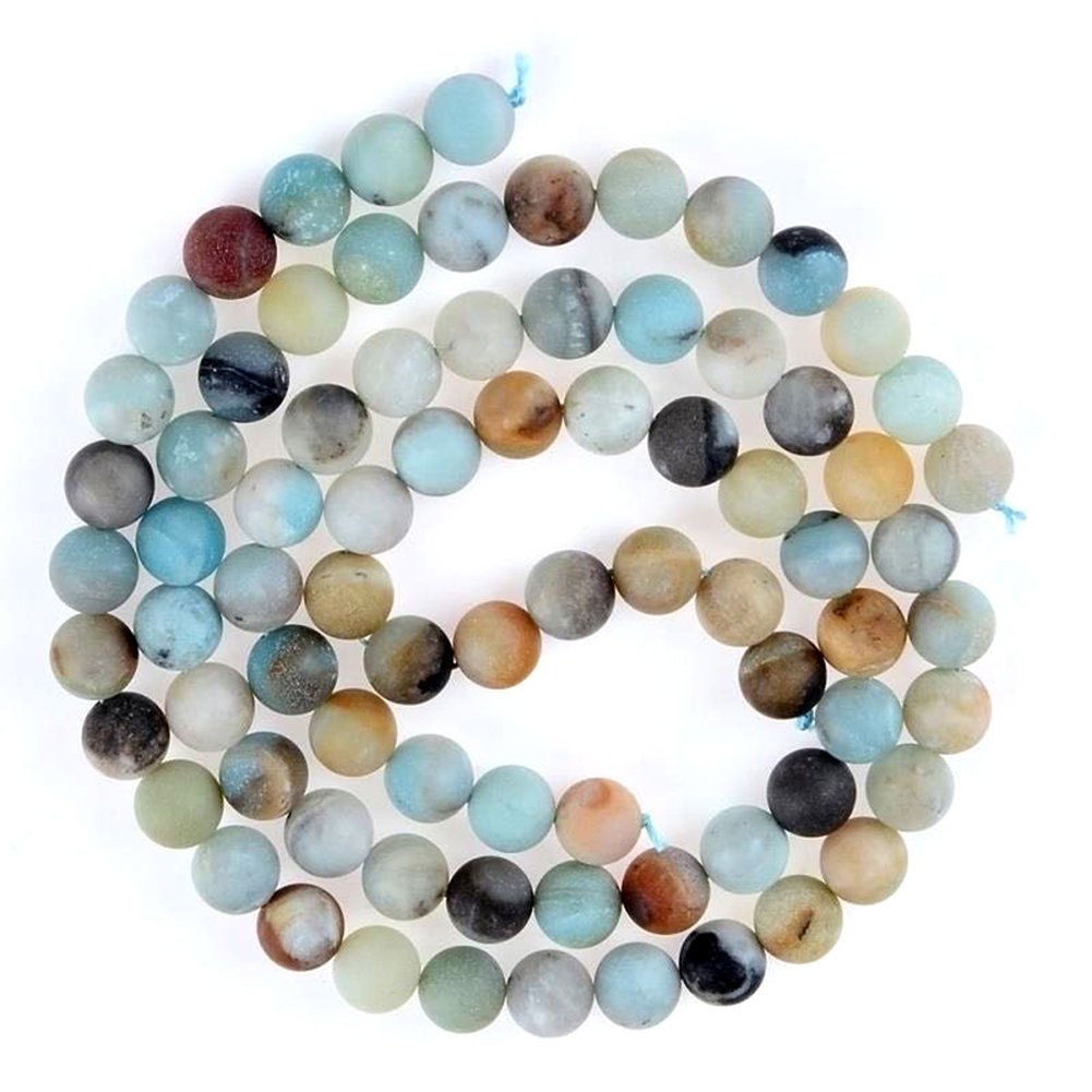 Pltbeads Natural Gemstone Loose Beads Matte Approxi 155 Inch Diy Bracelet Necklace For Jewelry Making (8Mm, Matte Colorful Amazo