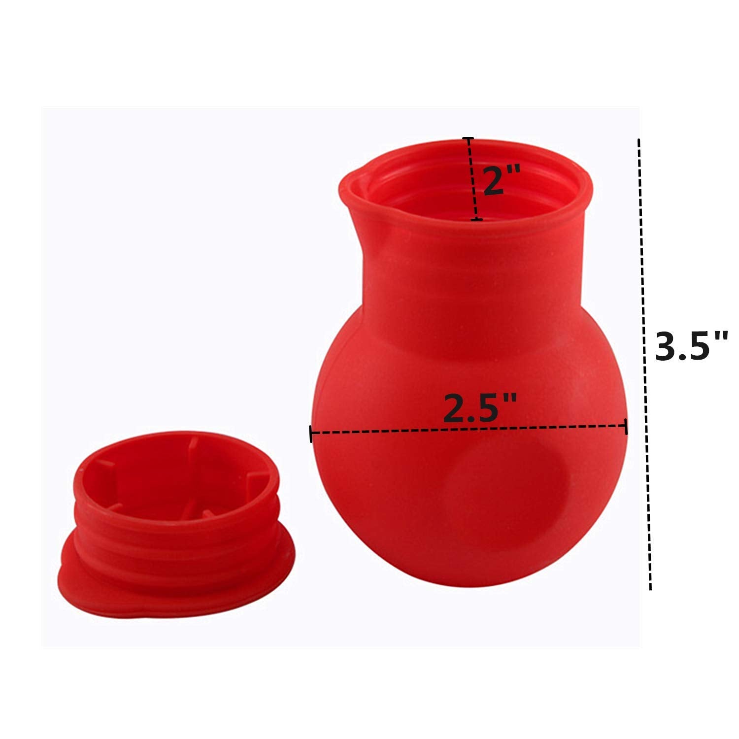 Dd-Life 3 Pcs Silicone Chocolate Melting Pot, Butter Sauce Milk Microwave Baking Pouring Tool (Red)