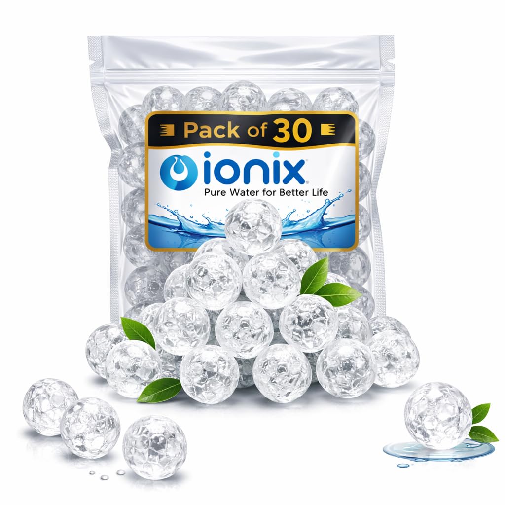 Ionix Pack Of 30 Antiscalant Solid Balls, Convert Hard To Soft Water, Food Grade Material, Anti Scaling Balls For Ro, For Tank, 