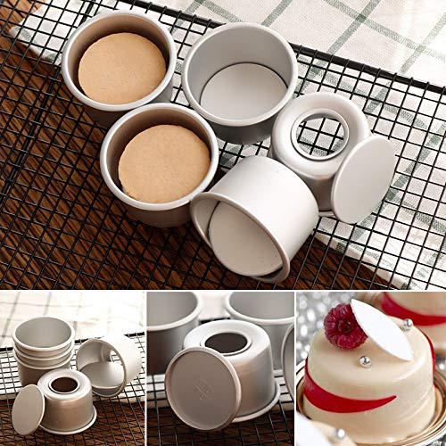 Flunyina Perfect Performance Aluminium Mini Round Chiffon Cake Pan, Set Of 5