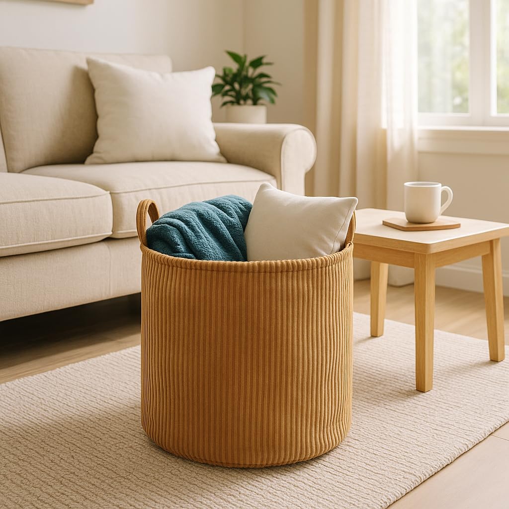 PUTSKA Small Storage Basket - Cute for Organizing, Decorative Storage Boxes, Mini Basket for Gifts and Shelves (Clay)