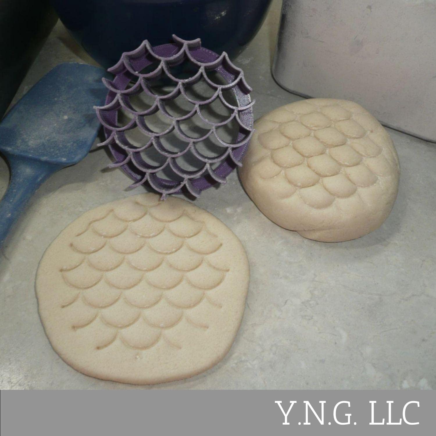 Mermaid Scales Design Pattern Concha Cutter Mexican Sweet Bread Stamp Made In Usa Pr4599 Purple