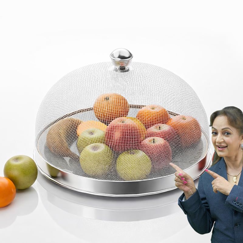 Panca Mesh Guard Stainless Steel Food Cover Dome 10 Inch | Dish Cover Net Basket For Kitchen & Outdoor Use | Protects Food From 