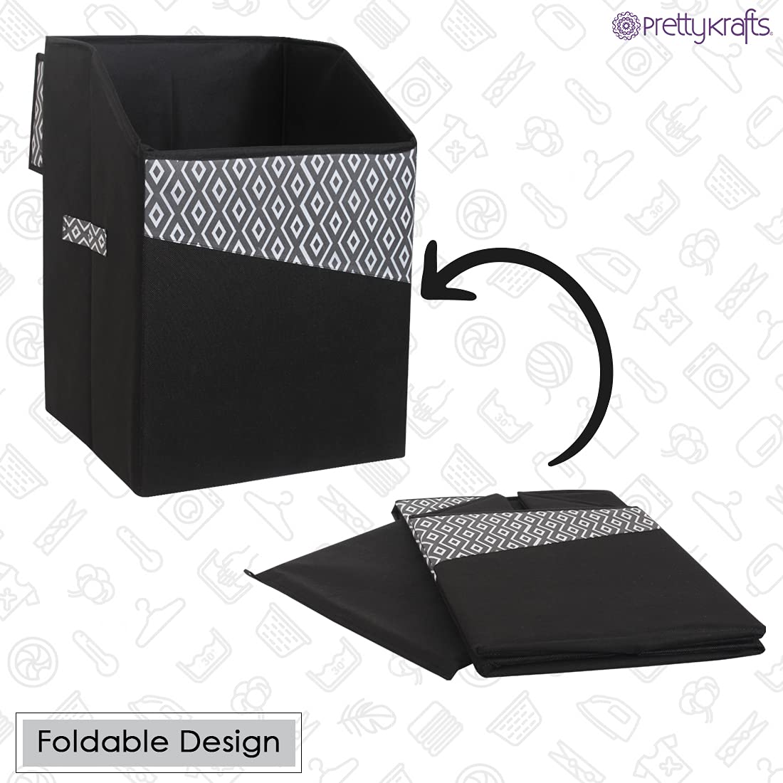 Prettykrafts 75 Ltr Foldable Laundry Basket For Clothes | Jute Laundry Bag | Washing Clothes Storage Basket | Toy Storage Organi